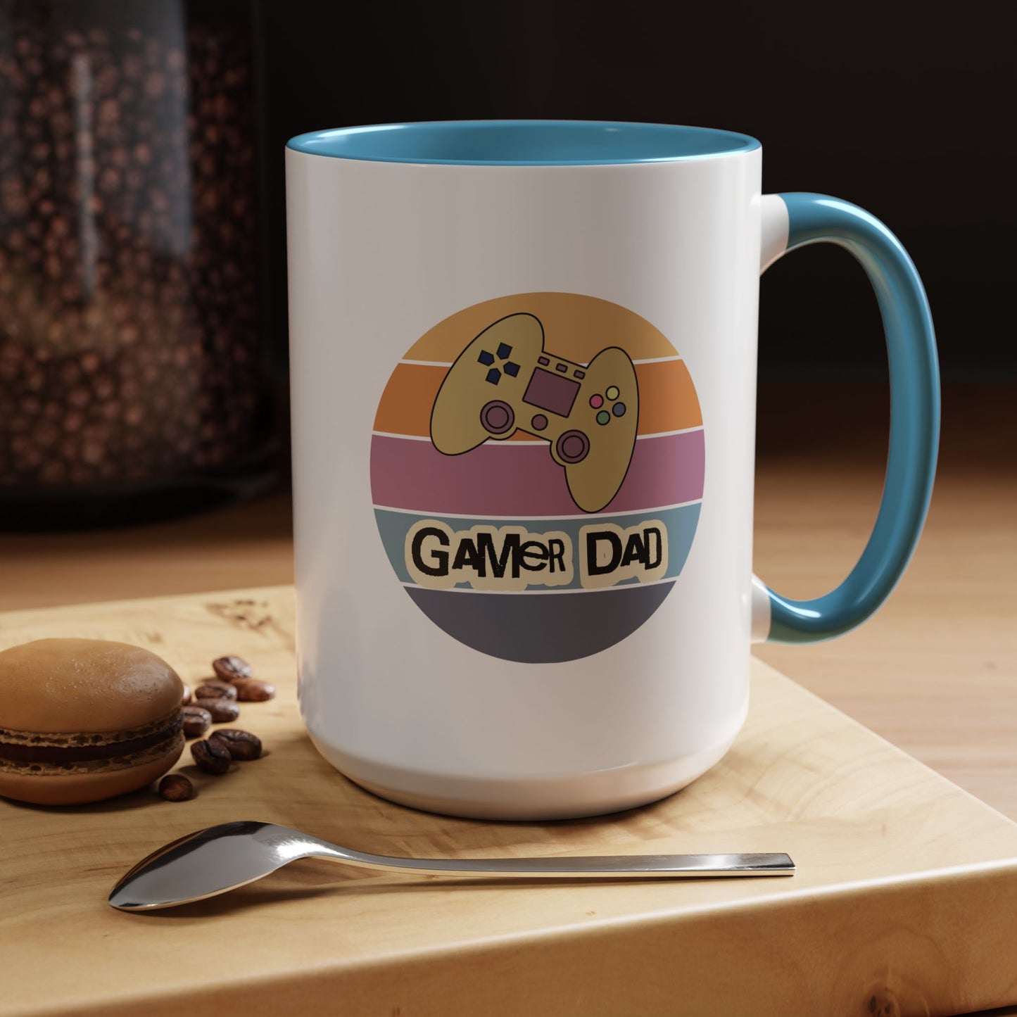 Gamer Dad Coffee Mug — Retro Controller Accent Mug (11/15 oz)