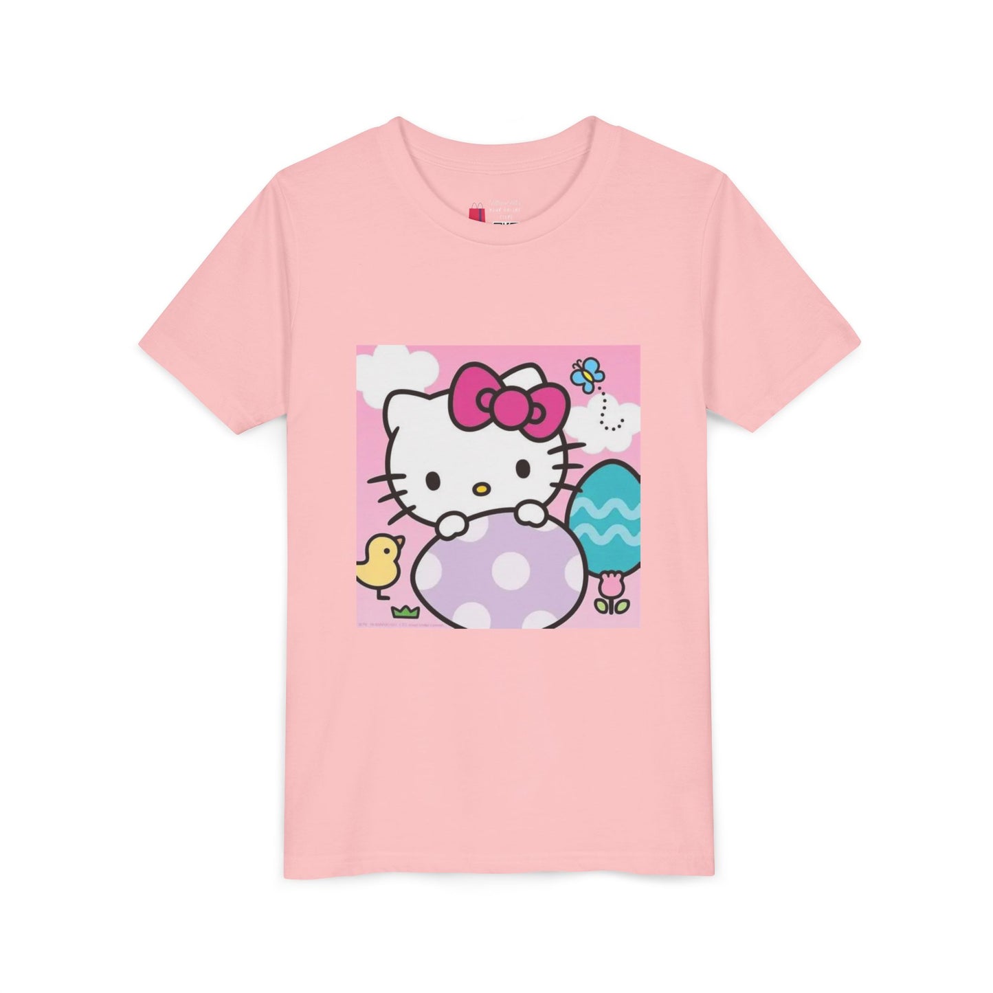 Hello Kitty Easter Youth Tee — Cute Bunny & Eggs Spring Shirt