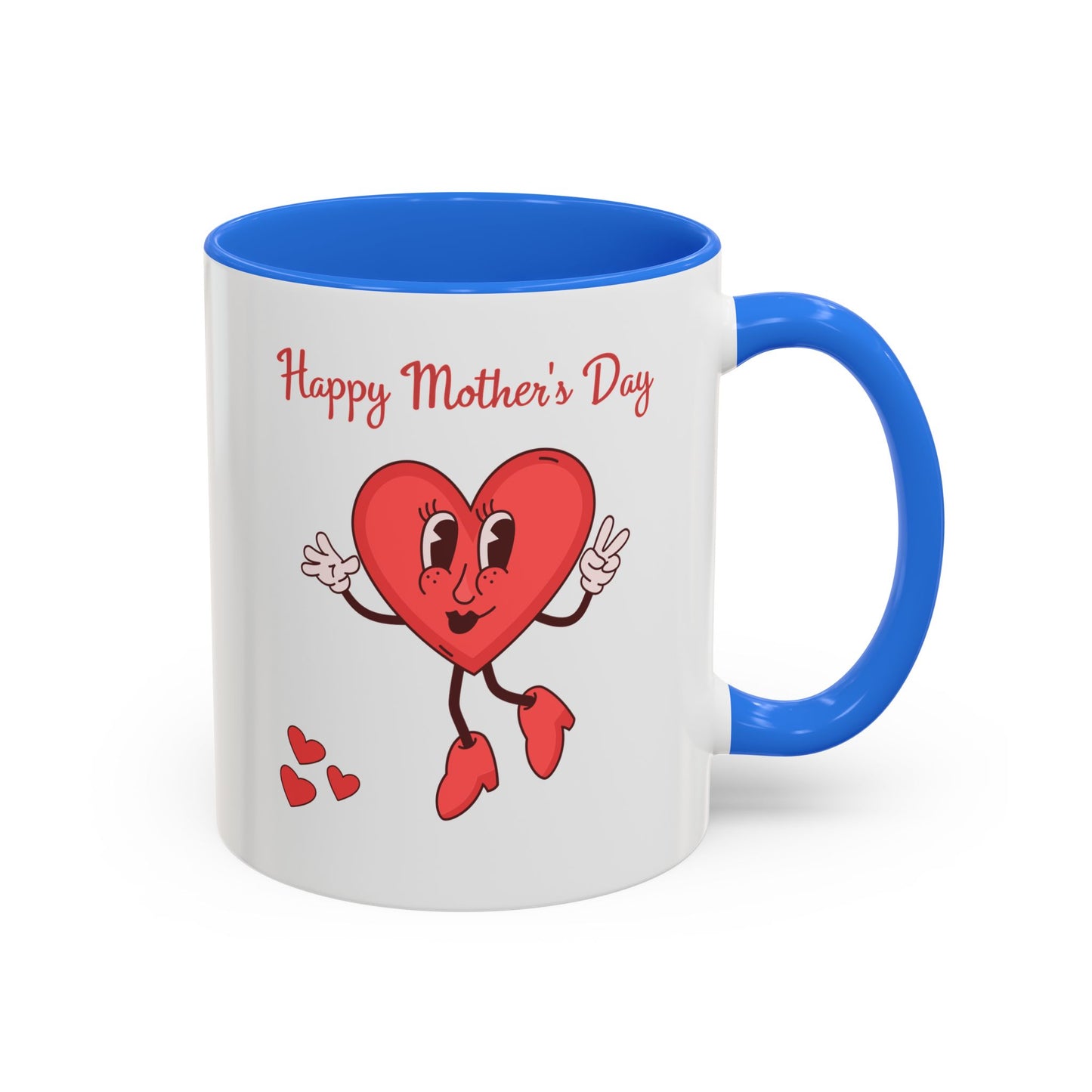 Happy Mother's Day Heart Mug — Cute Retro Heart Mom Coffee Cup (11oz, 15oz)