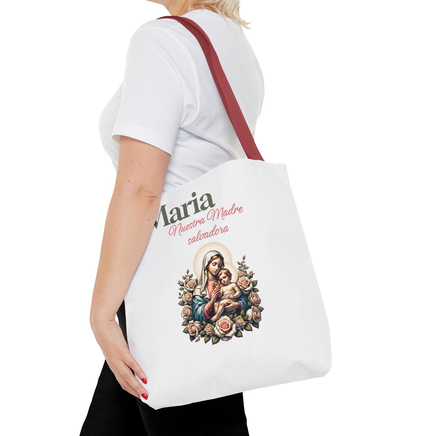 Faith Maria Jesus Tote Bag — Religious Faith All-Over Print Tote