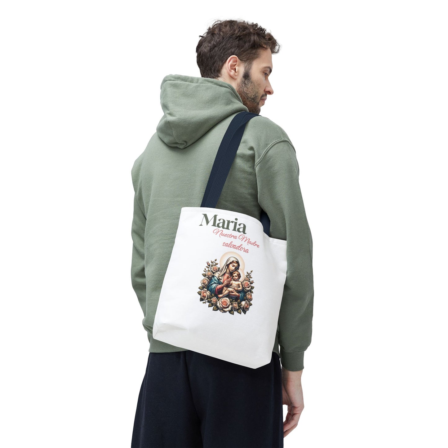 Faith Maria Jesus Tote Bag — Religious Faith All-Over Print Tote