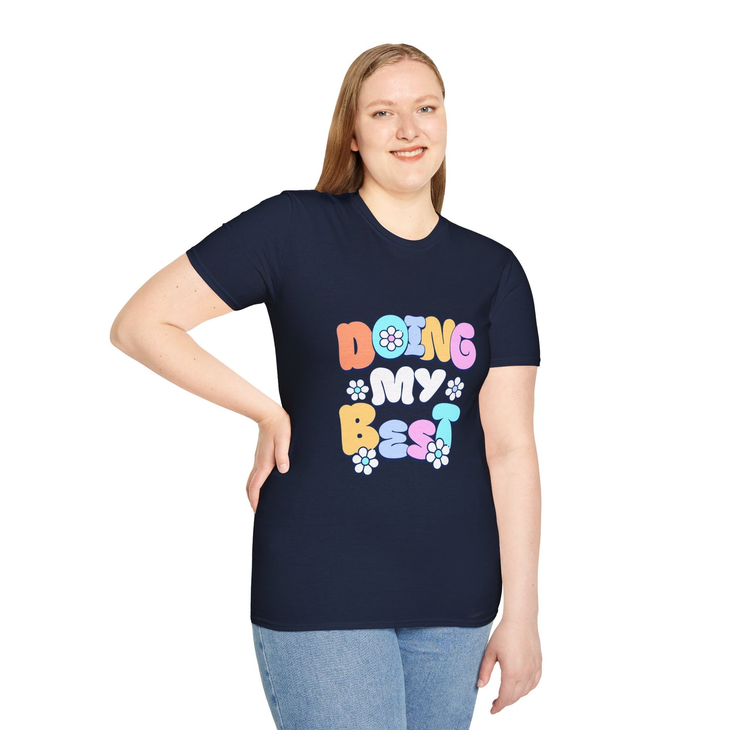 Retro Floral "Doing My Best" T-Shirt