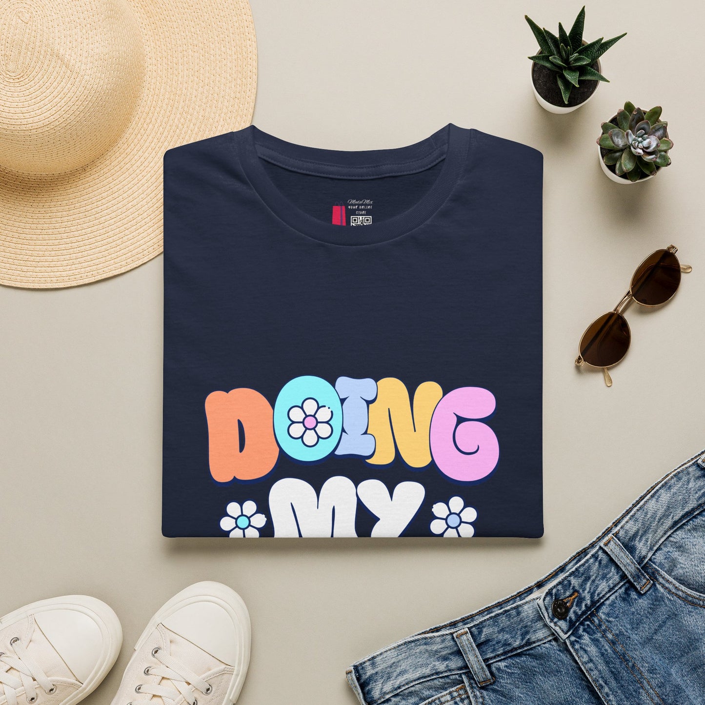Retro Floral "Doing My Best" T-Shirt