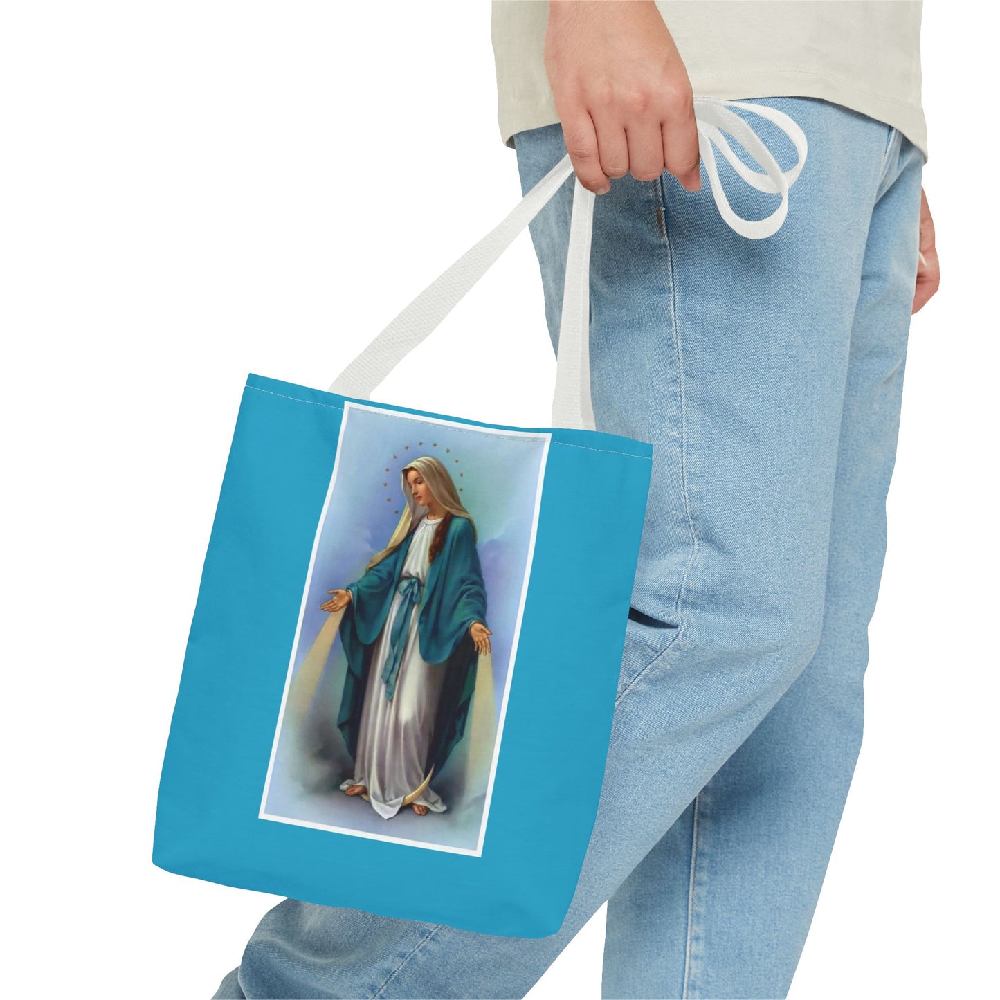 Virgin Mary Religious Tote Bag — Catholic Madonna AOP Shoulder Tote