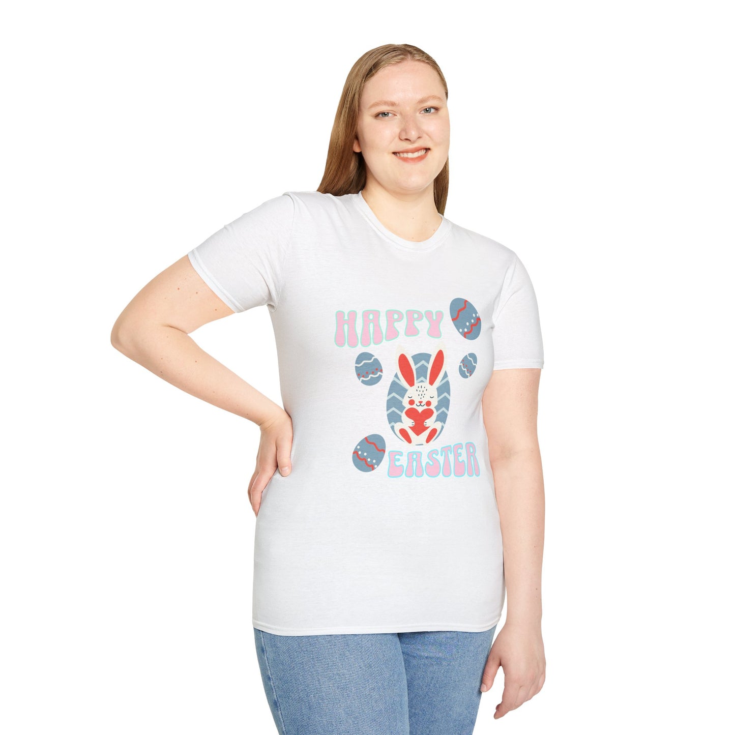Happy Easter Bunny T-Shirt — Cute Pastel Easter Eggs Design