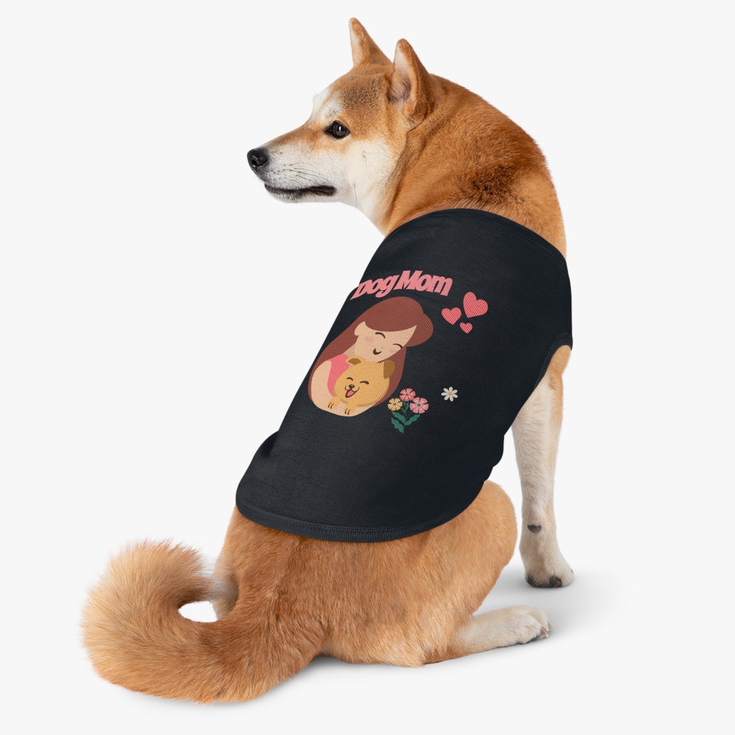 Dog Mom Pet Tank Top - Cute Floral Illustration