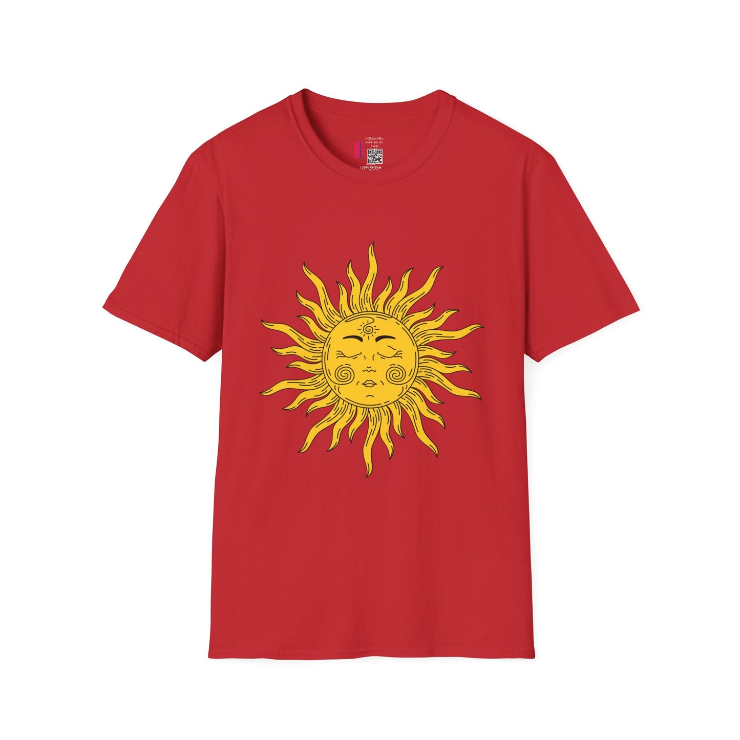 Vintage Celestial Sun T-Shirt — Retro Yellow Sun Face Graphic Tee