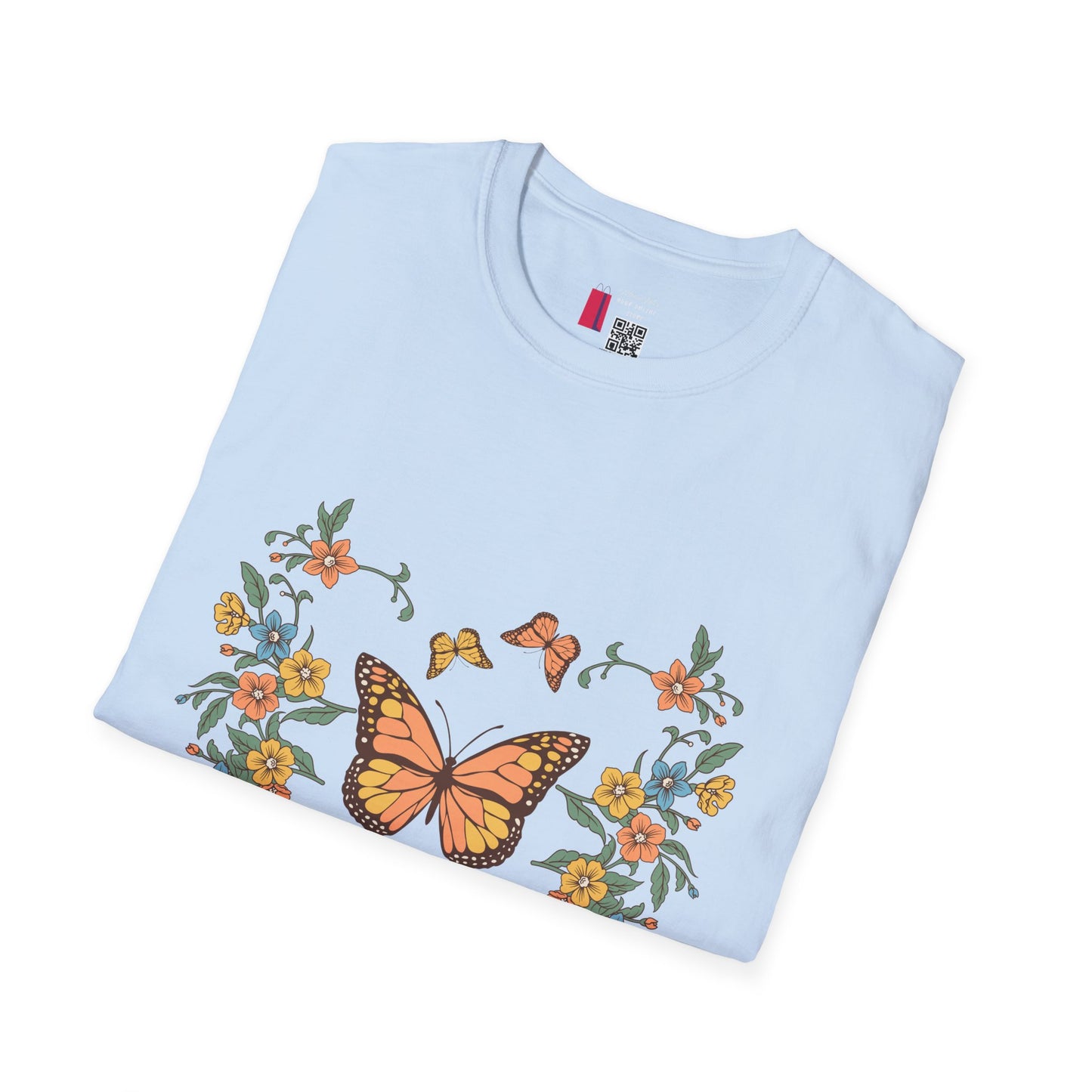 Monarch Butterfly Floral Tee — Vintage Botanical Butterfly T-Shirt