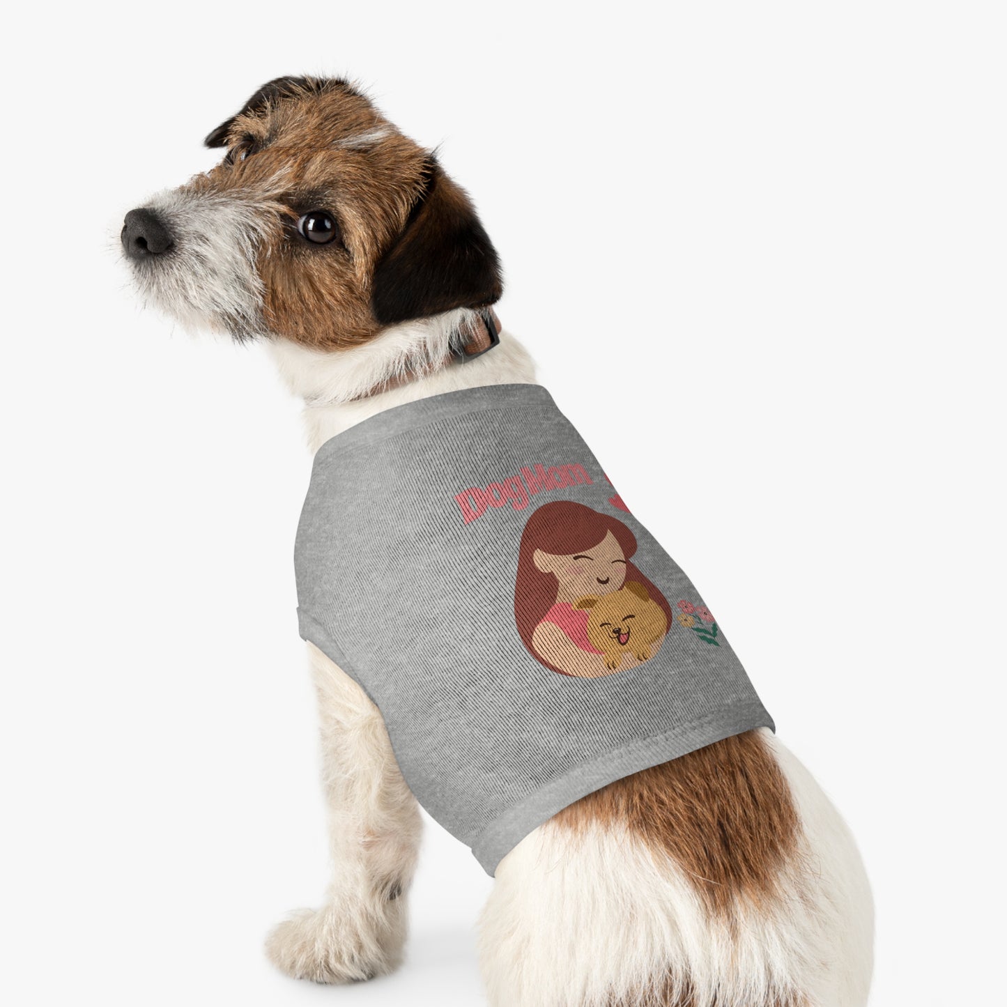 Dog Mom Pet Tank Top - Cute Floral Illustration