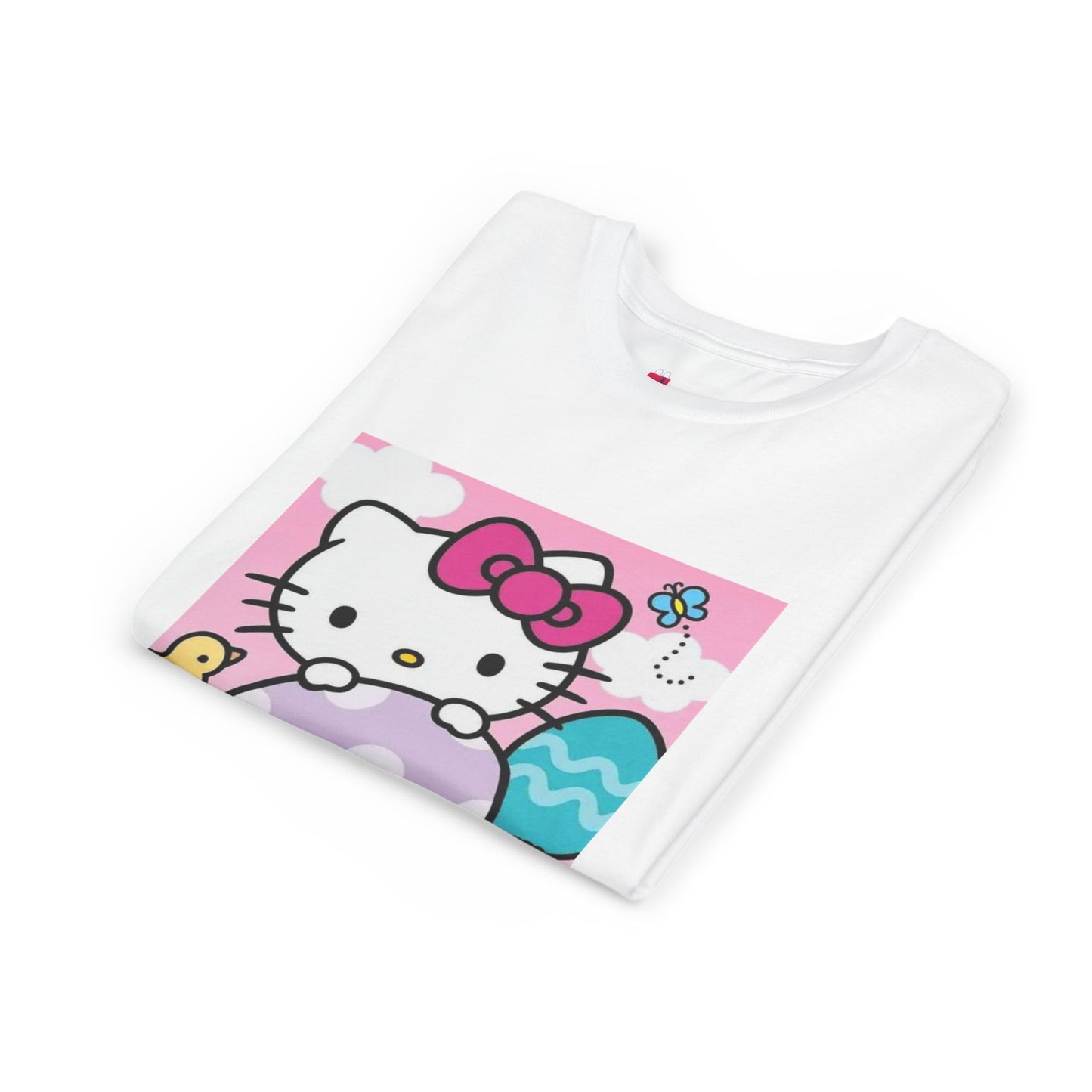 Hello Kitty Easter Youth Tee — Cute Bunny & Eggs Spring Shirt