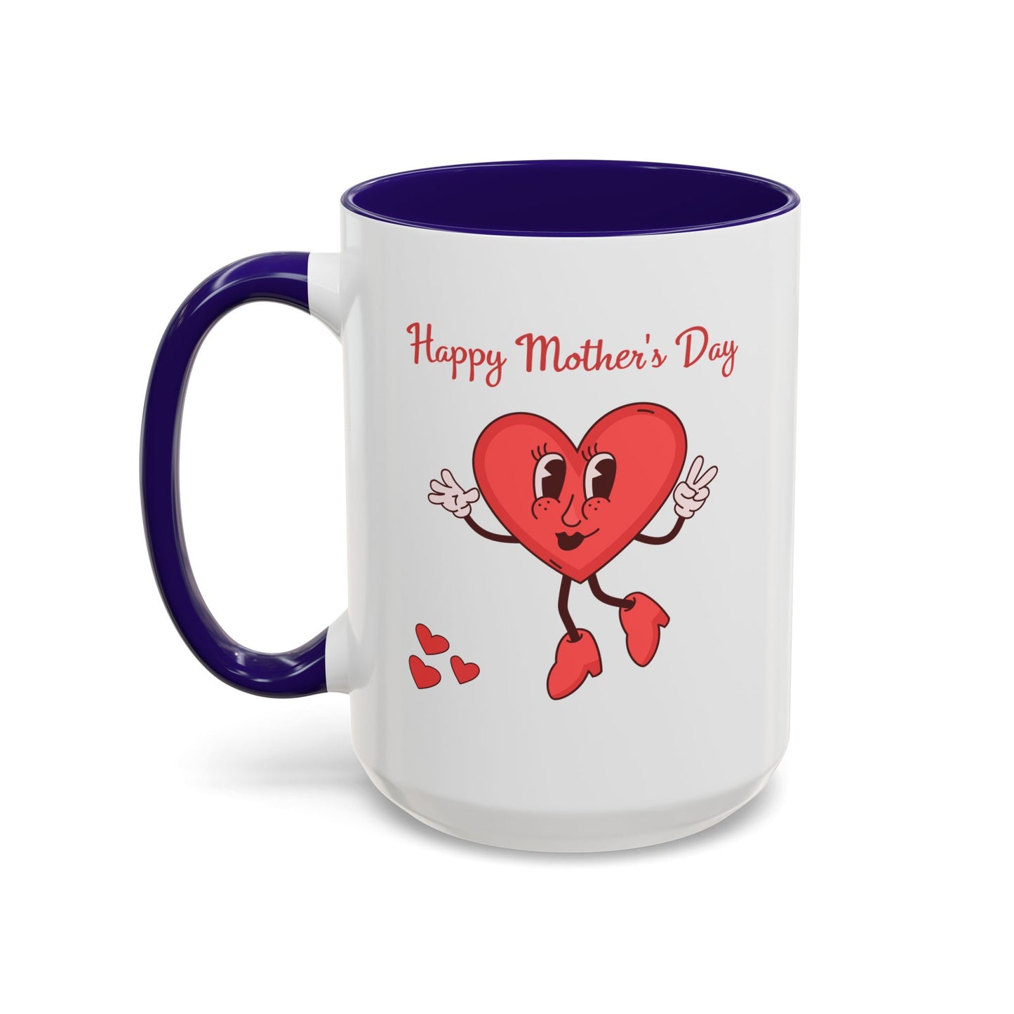 Happy Mother's Day Heart Mug — Cute Retro Heart Mom Coffee Cup (11oz, 15oz)