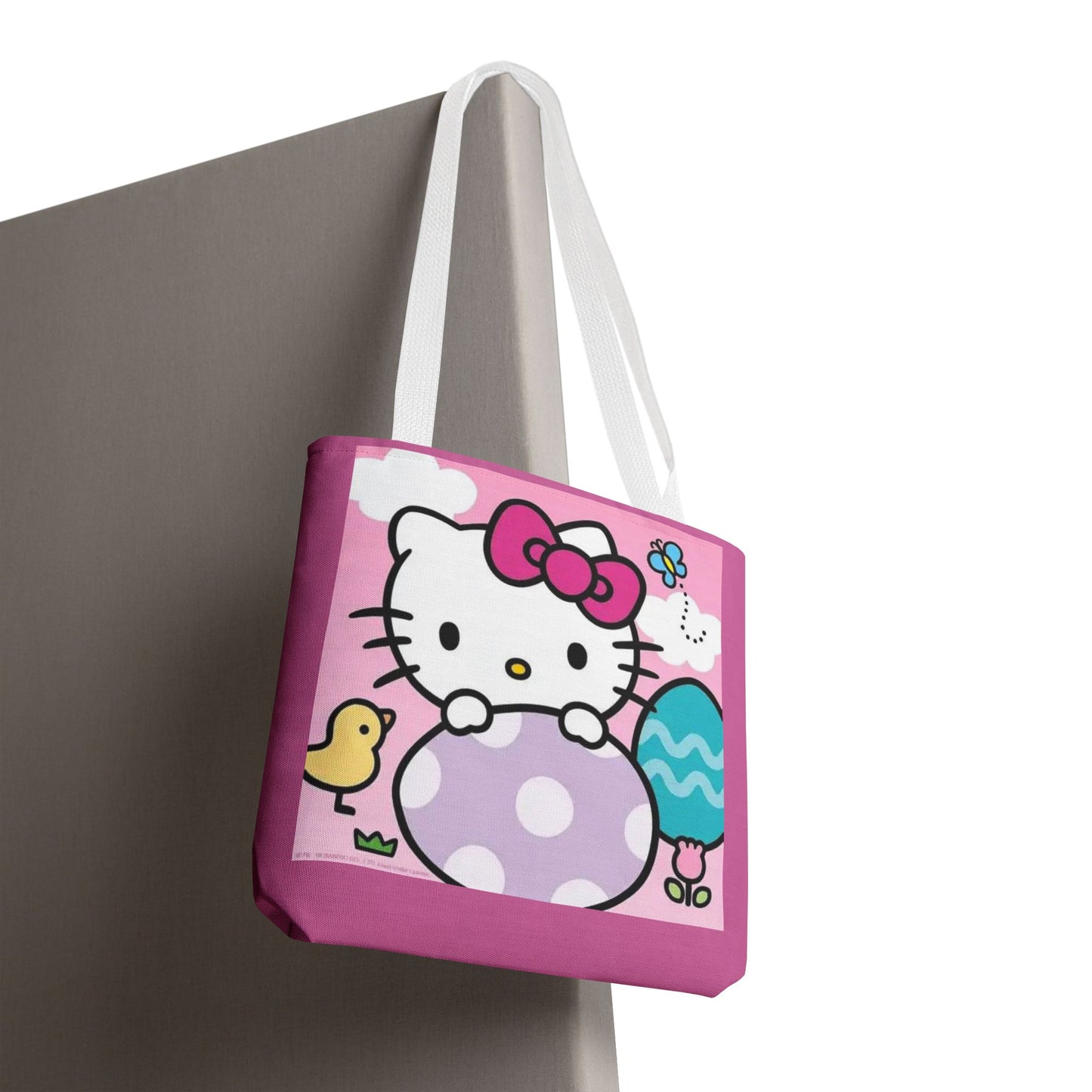 Hello Kitty Easter Tote Bag — Cute Pink Bunny & Egg Spring Shopper