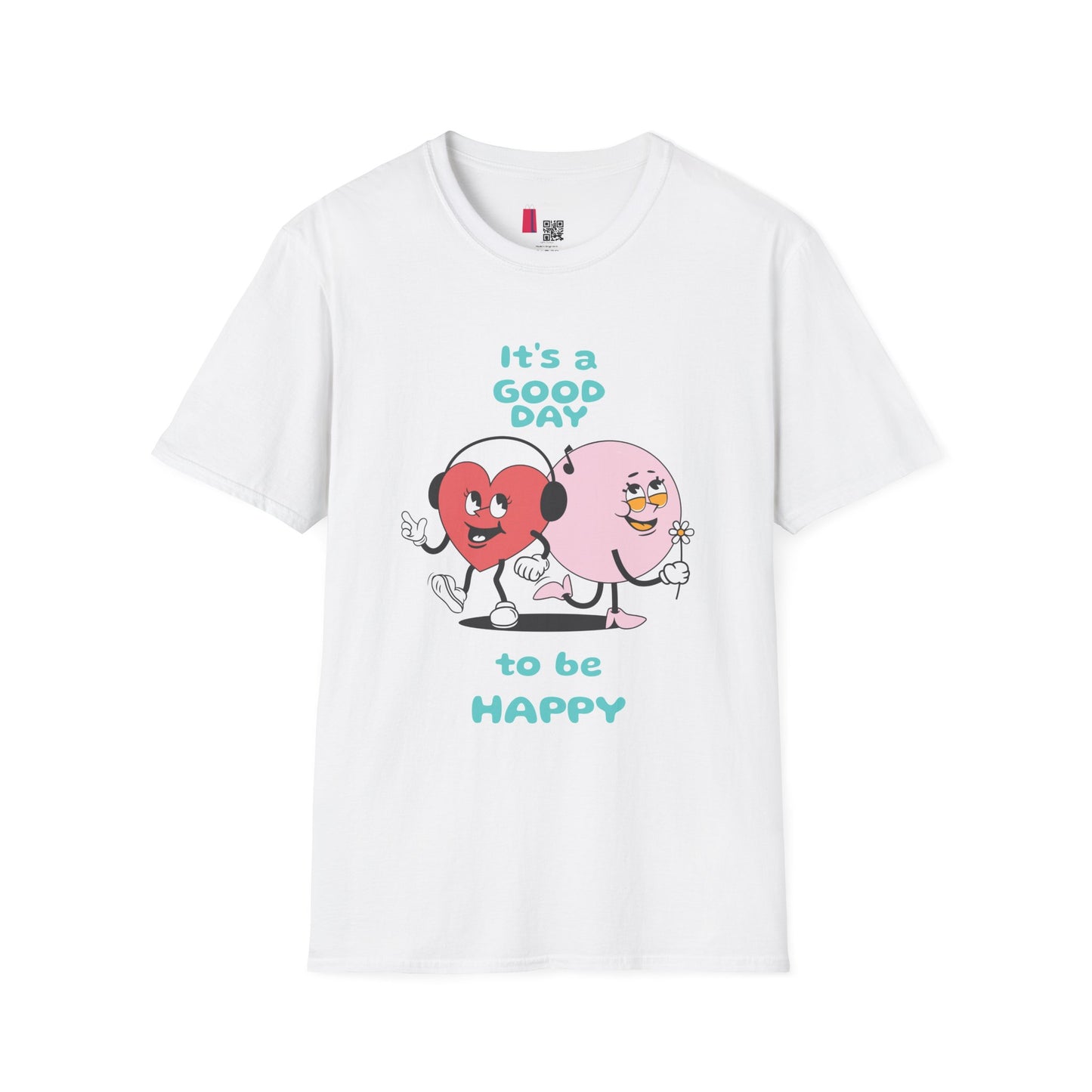 It's a Good Day to Be Happy T-Shirt — Cute Heart & Smile Graphic Tee