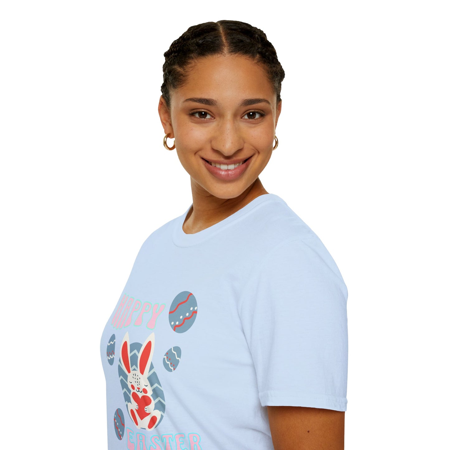 Happy Easter Bunny T-Shirt — Cute Pastel Easter Eggs Design