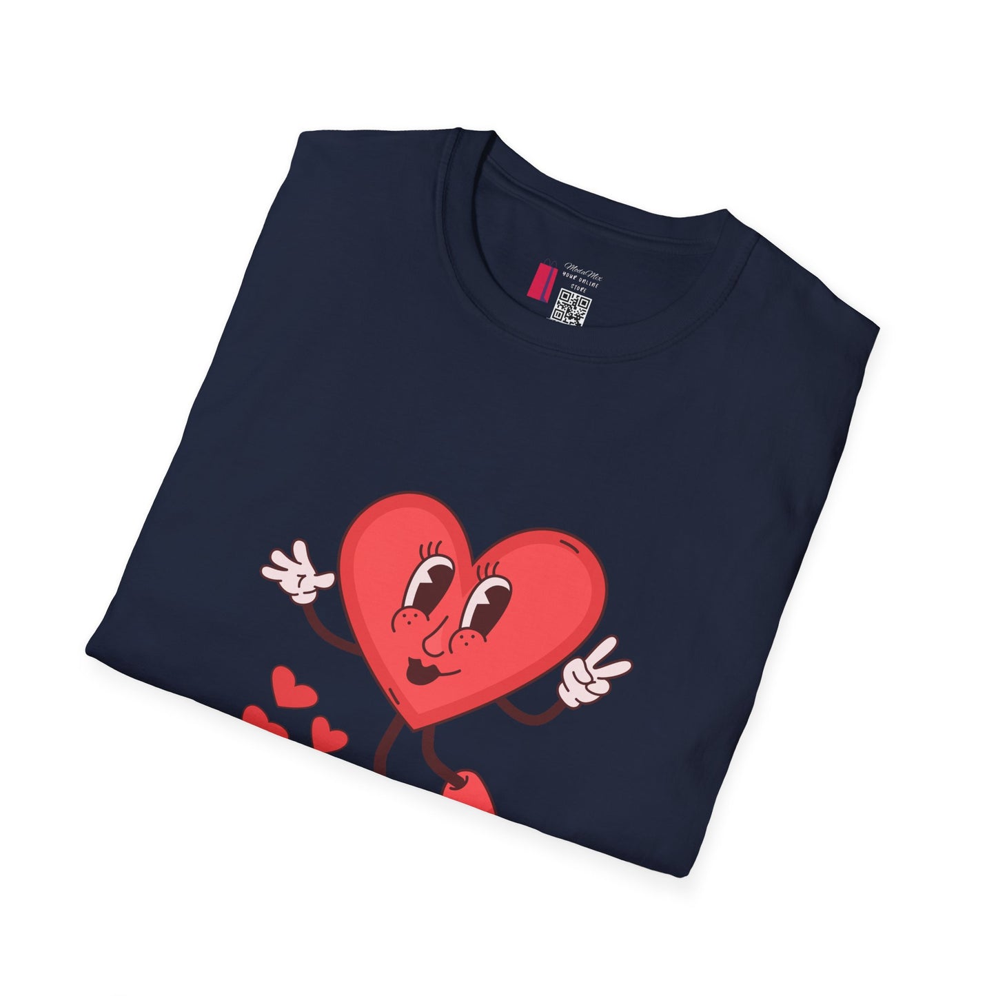 Heart Character T-Shirt — Cute Retro Dancing Heart Graphic for Valentine’s Day