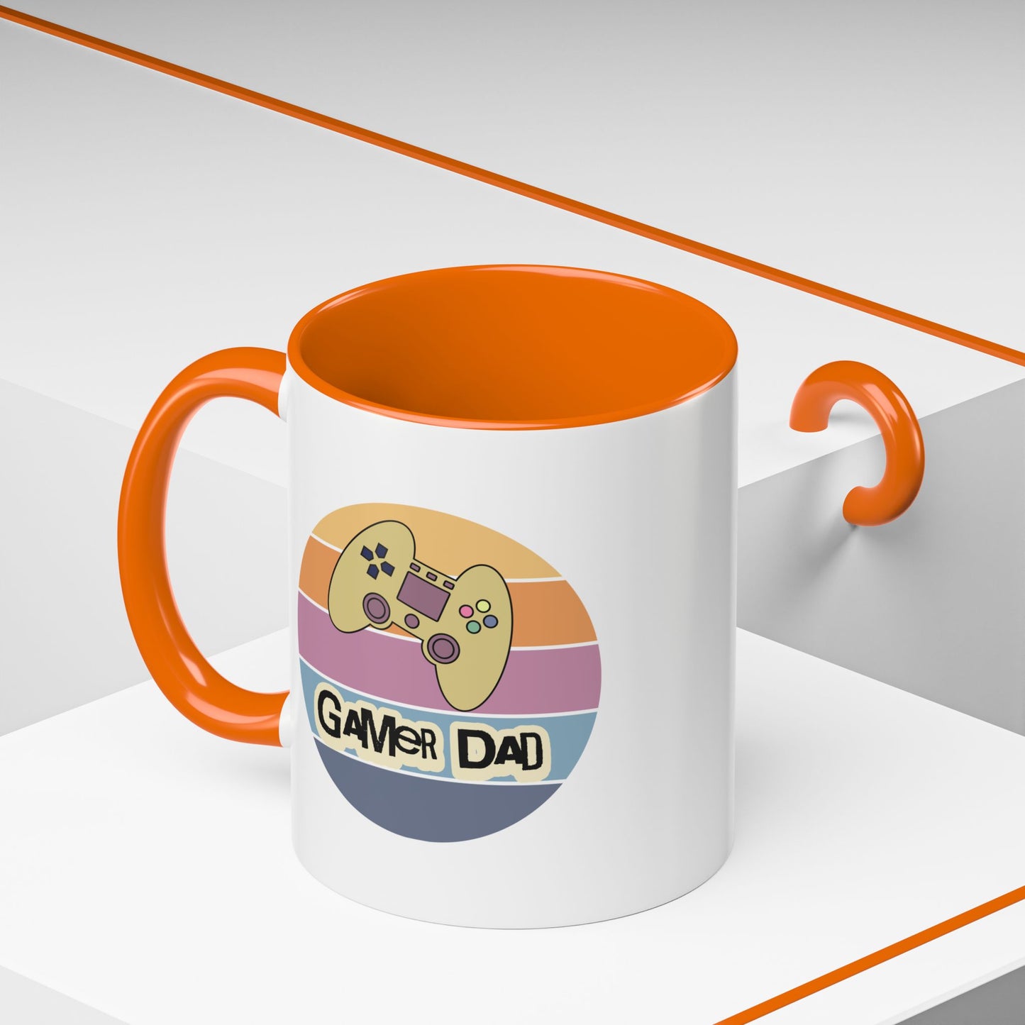 Gamer Dad Coffee Mug — Retro Controller Accent Mug (11/15 oz)