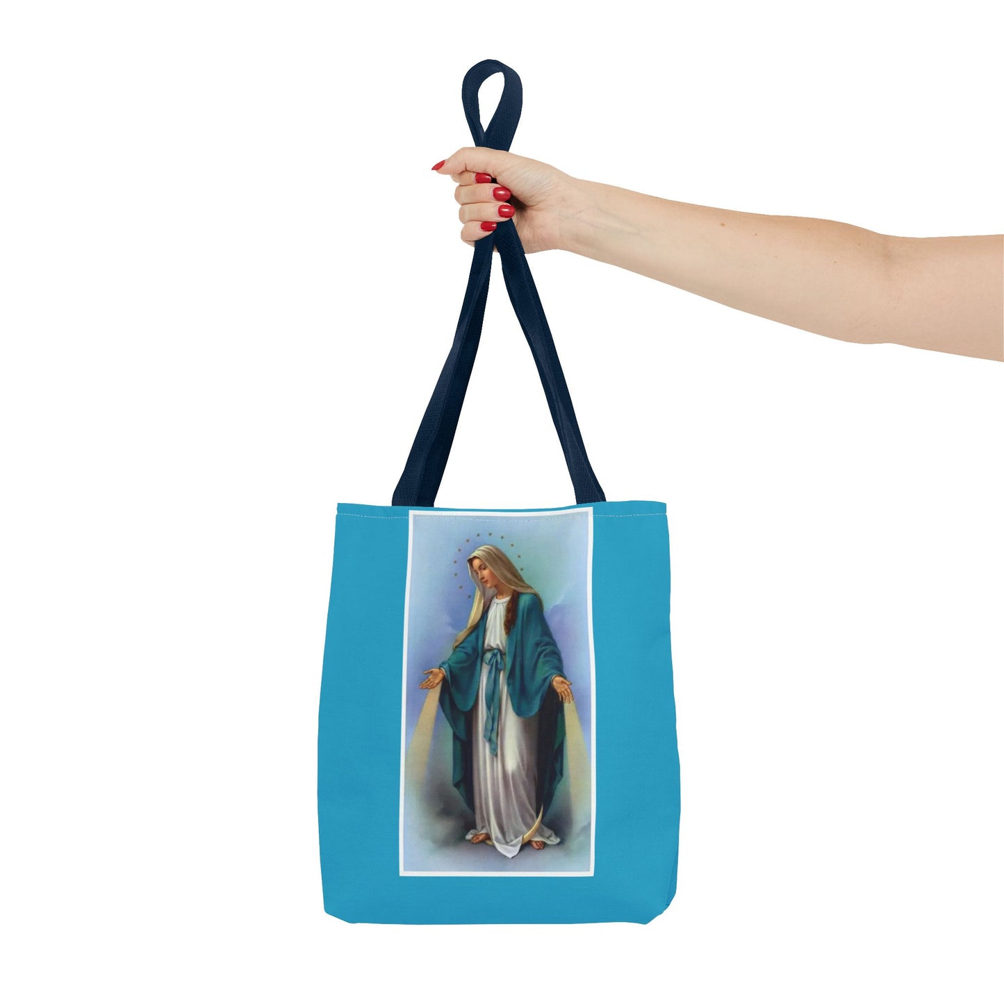 Virgin Mary Religious Tote Bag — Catholic Madonna AOP Shoulder Tote