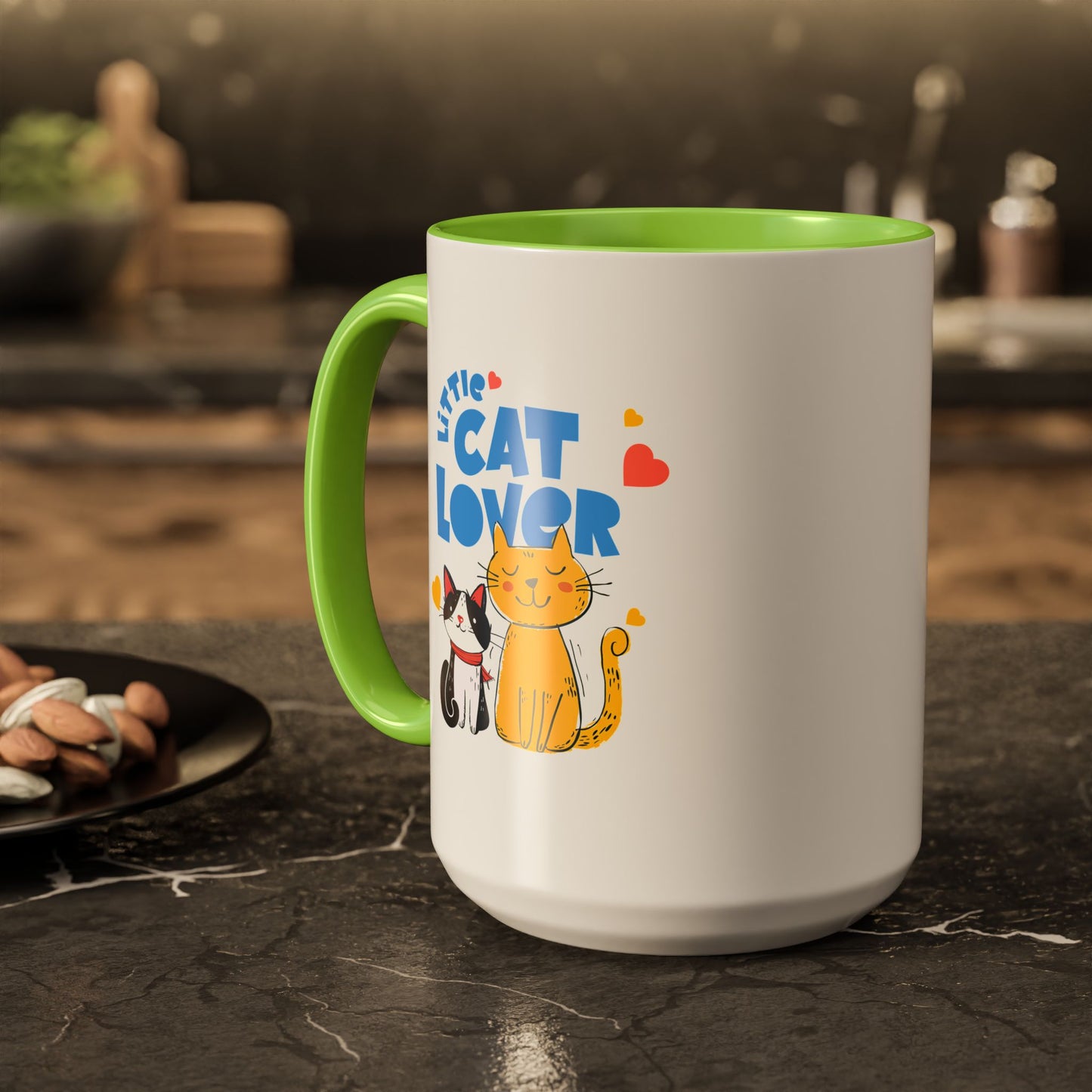 Cat Lover Mug — Colorful 11oz/15oz Ceramic Coffee Cup (Little Cat Lover Design)