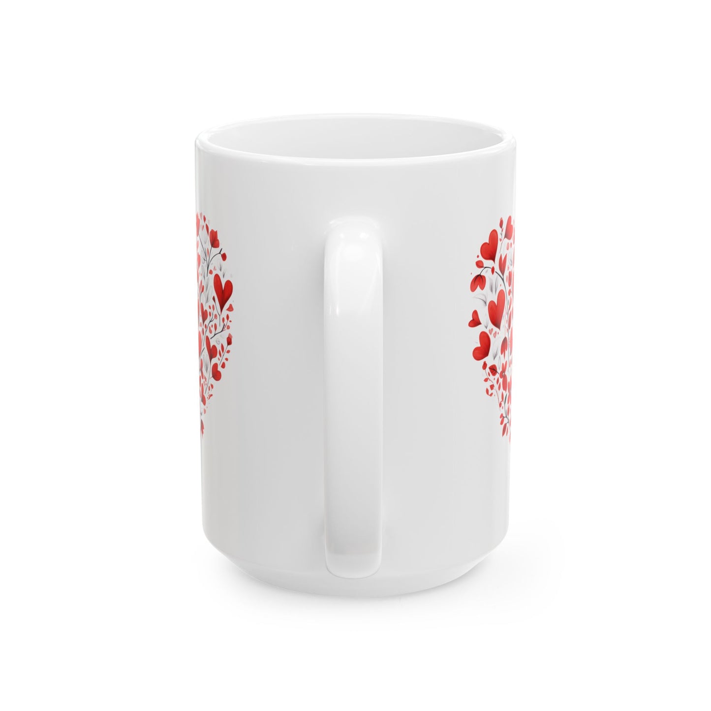Valentine Heart Pattern Ceramic Mug — Romantic Love Gift (11oz & 15oz)