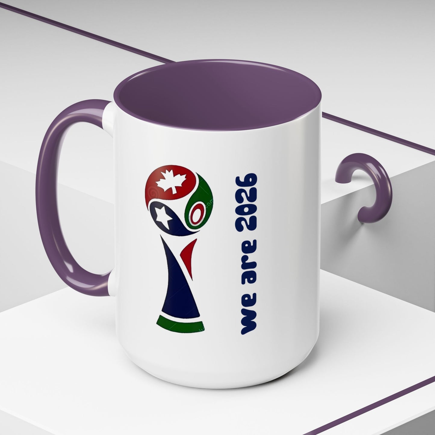 World Cup 2026 Accent Coffee Mug — 'We Are 2026' Soccer Fan Gift