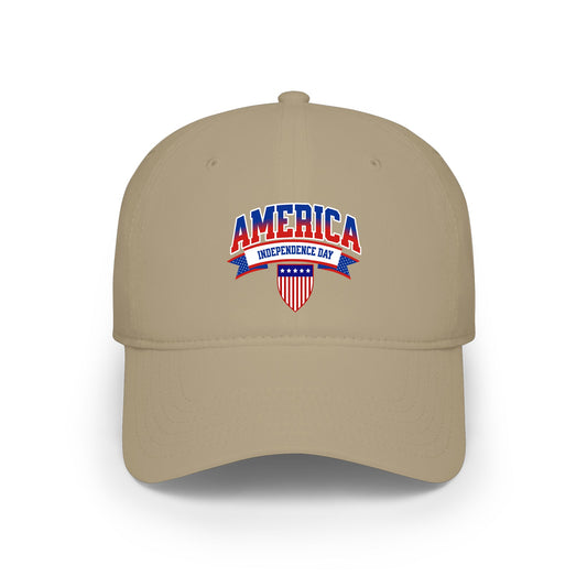 America Independence Day Low Profile Baseball Cap — Patriotic 4th of July Hat