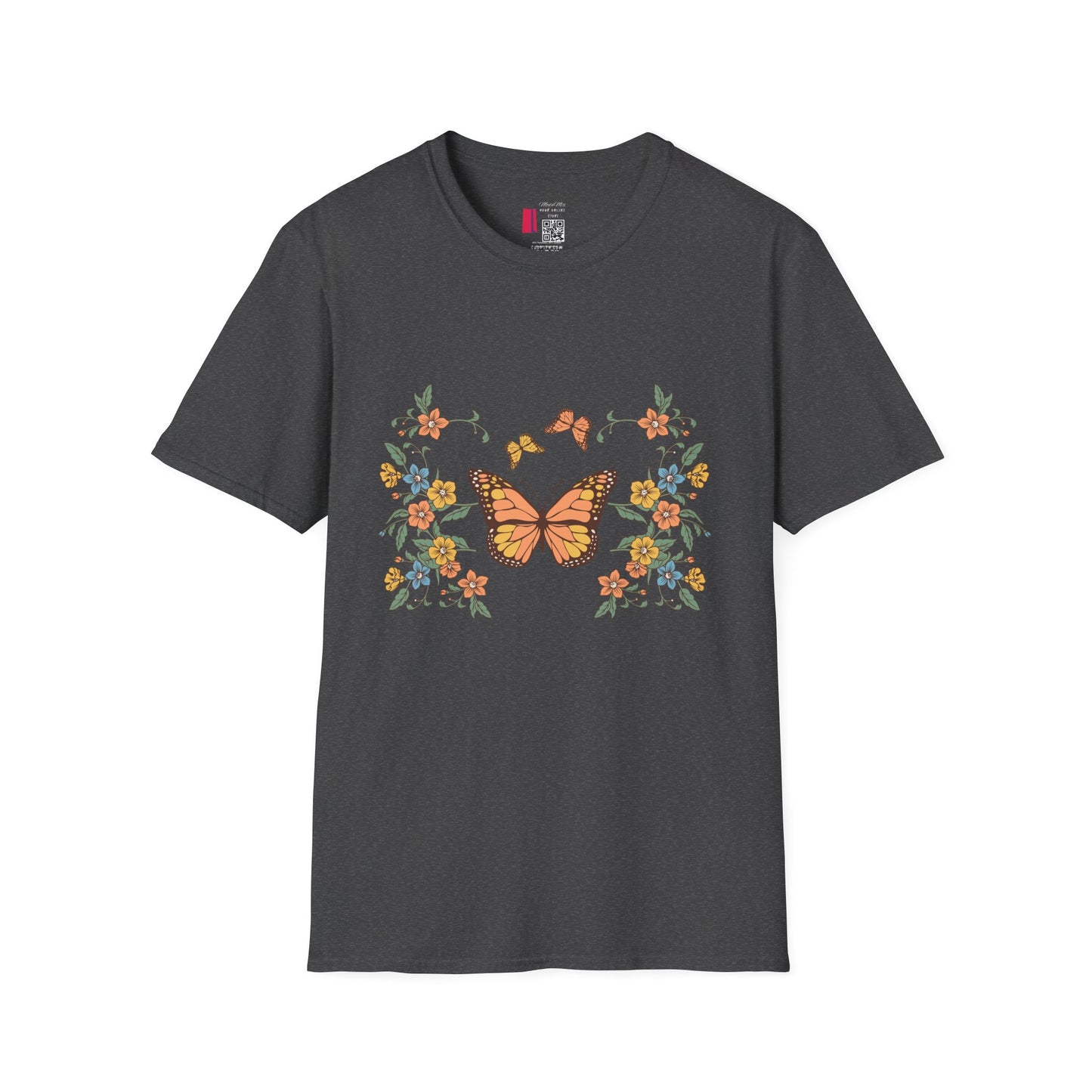 Monarch Butterfly Floral Tee — Vintage Botanical Butterfly T-Shirt
