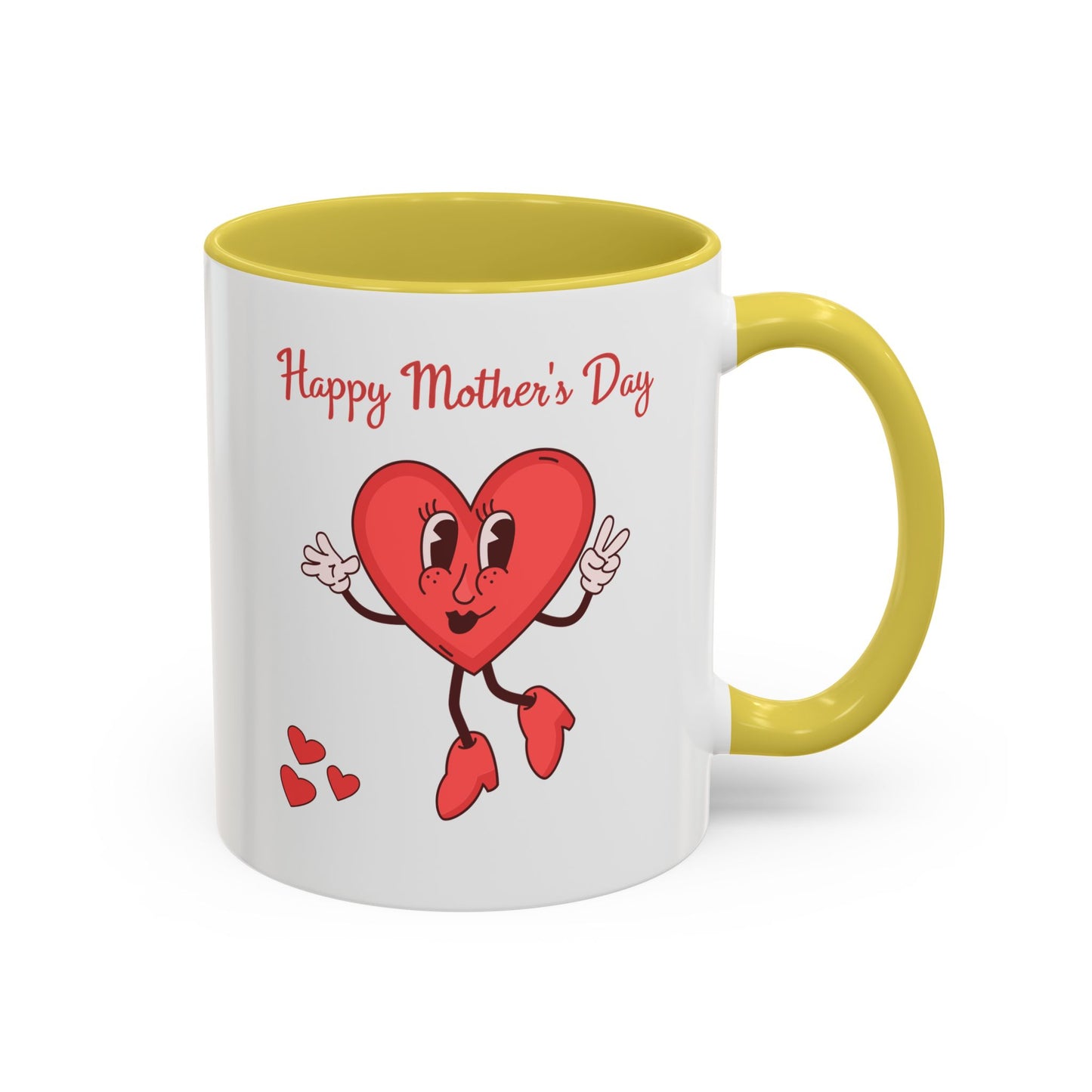 Happy Mother's Day Heart Mug — Cute Retro Heart Mom Coffee Cup (11oz, 15oz)