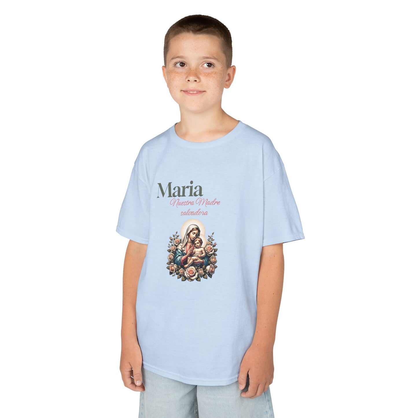 Kids Maria Virgen Faith T-Shirt — Religious Catholic Children's Tee