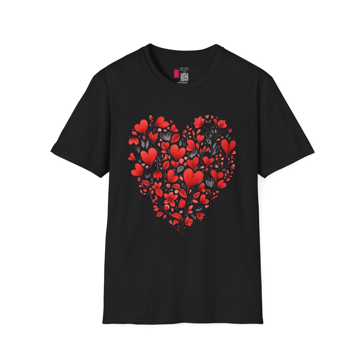 Heart Floral T-Shirt — Red Heart Bouquet Valentine's Tee