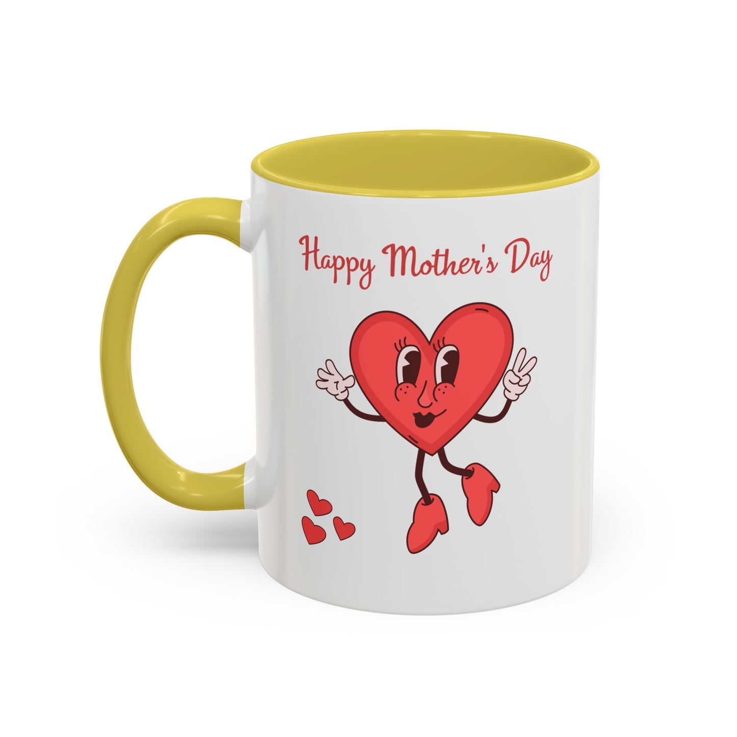 Happy Mother's Day Heart Mug — Cute Retro Heart Mom Coffee Cup (11oz, 15oz)