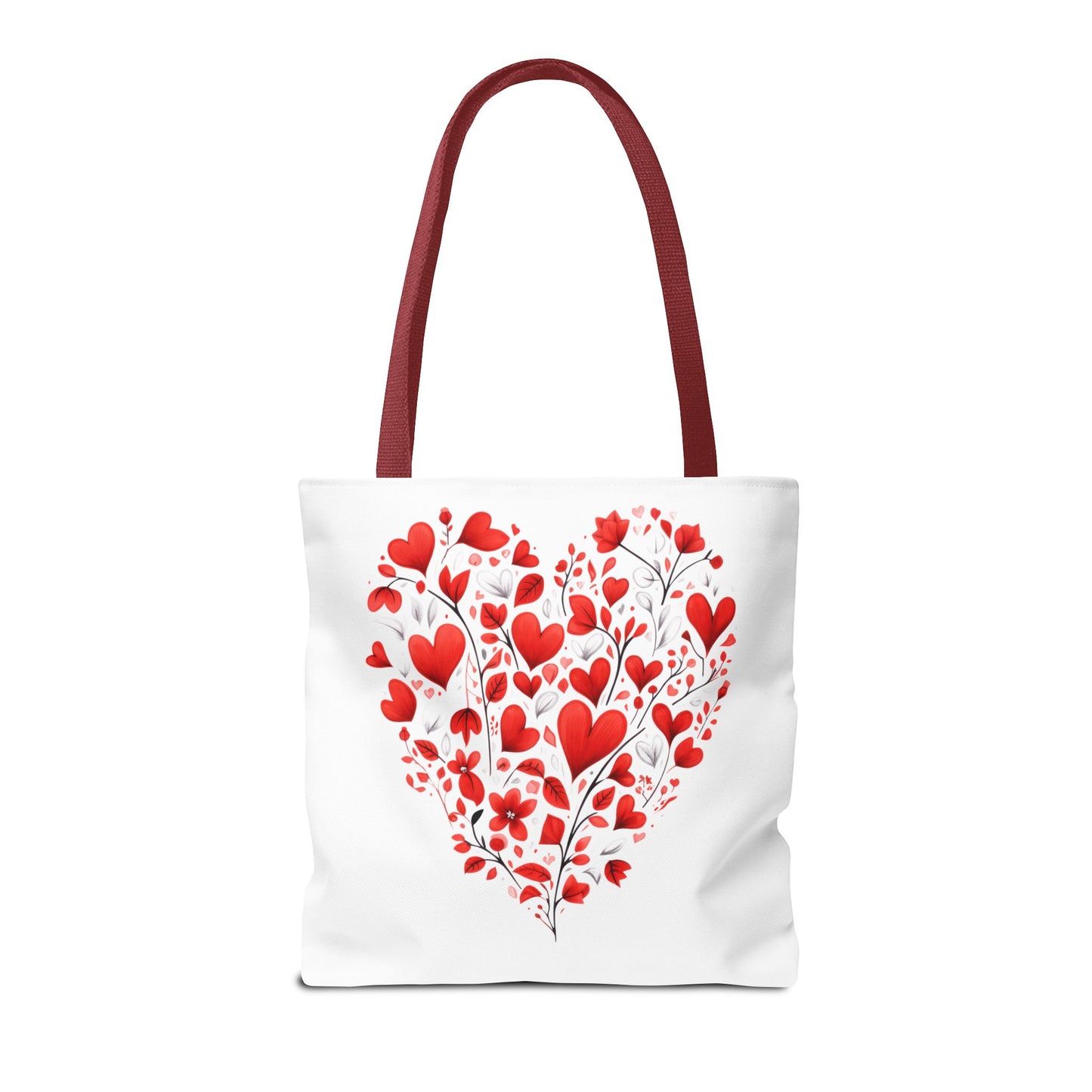 Heart Floral Tote Bag – Romantic Valentine’s Day Canvas Shopper
