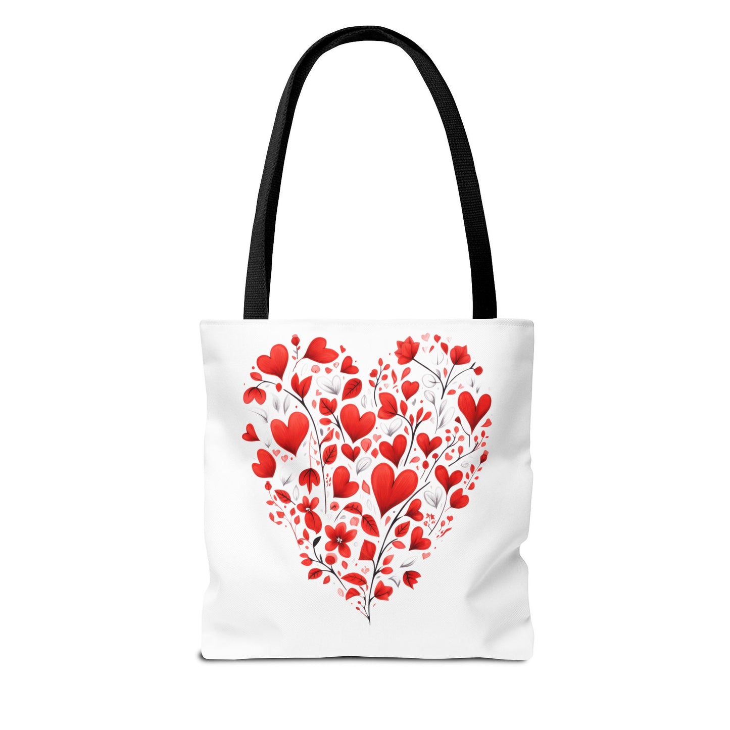 Heart Floral Tote Bag – Romantic Valentine’s Day Canvas Shopper