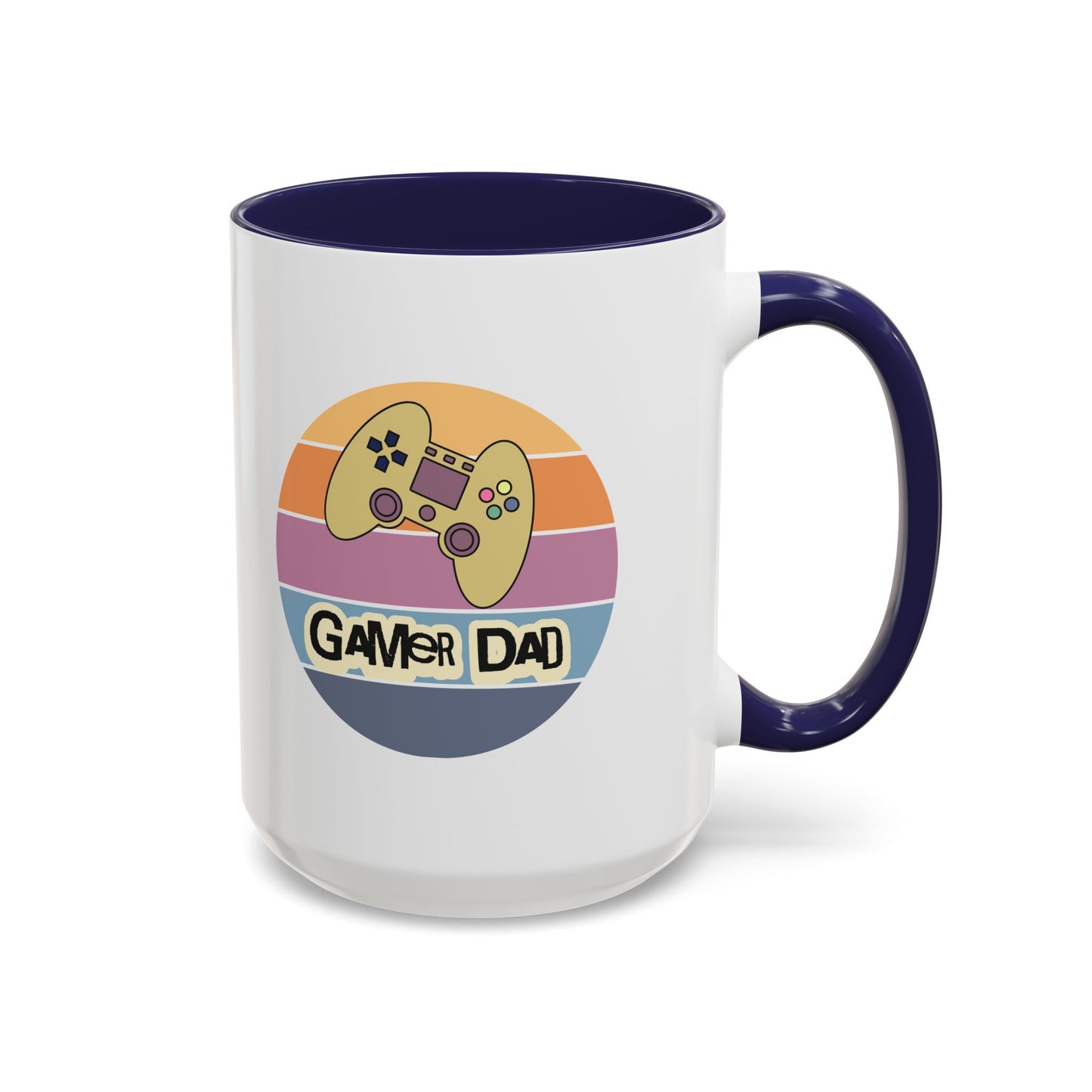 Gamer Dad Coffee Mug — Retro Controller Accent Mug (11/15 oz)