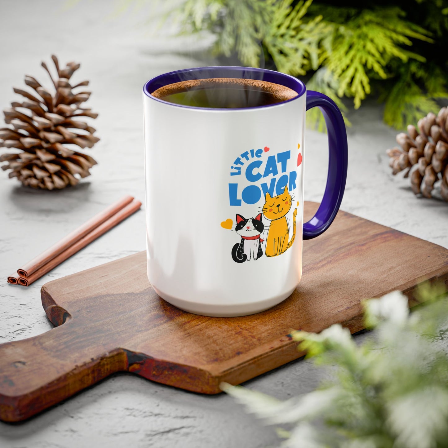 Cat Lover Mug — Colorful 11oz/15oz Ceramic Coffee Cup (Little Cat Lover Design)