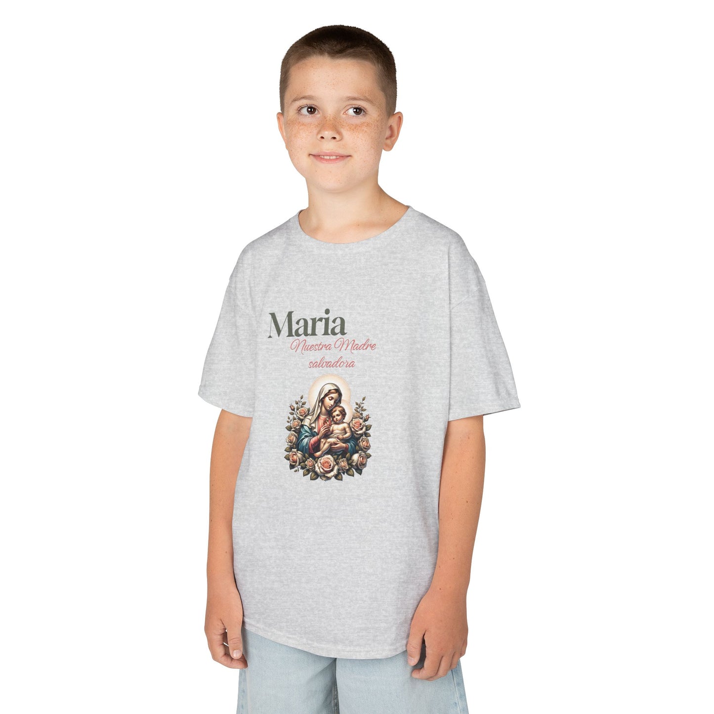 Kids Maria Virgen Faith T-Shirt — Religious Catholic Children's Tee