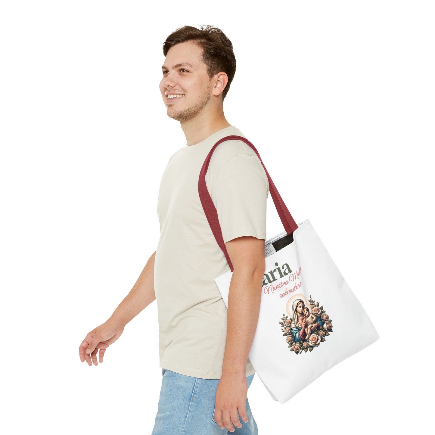 Faith Maria Jesus Tote Bag — Religious Faith All-Over Print Tote