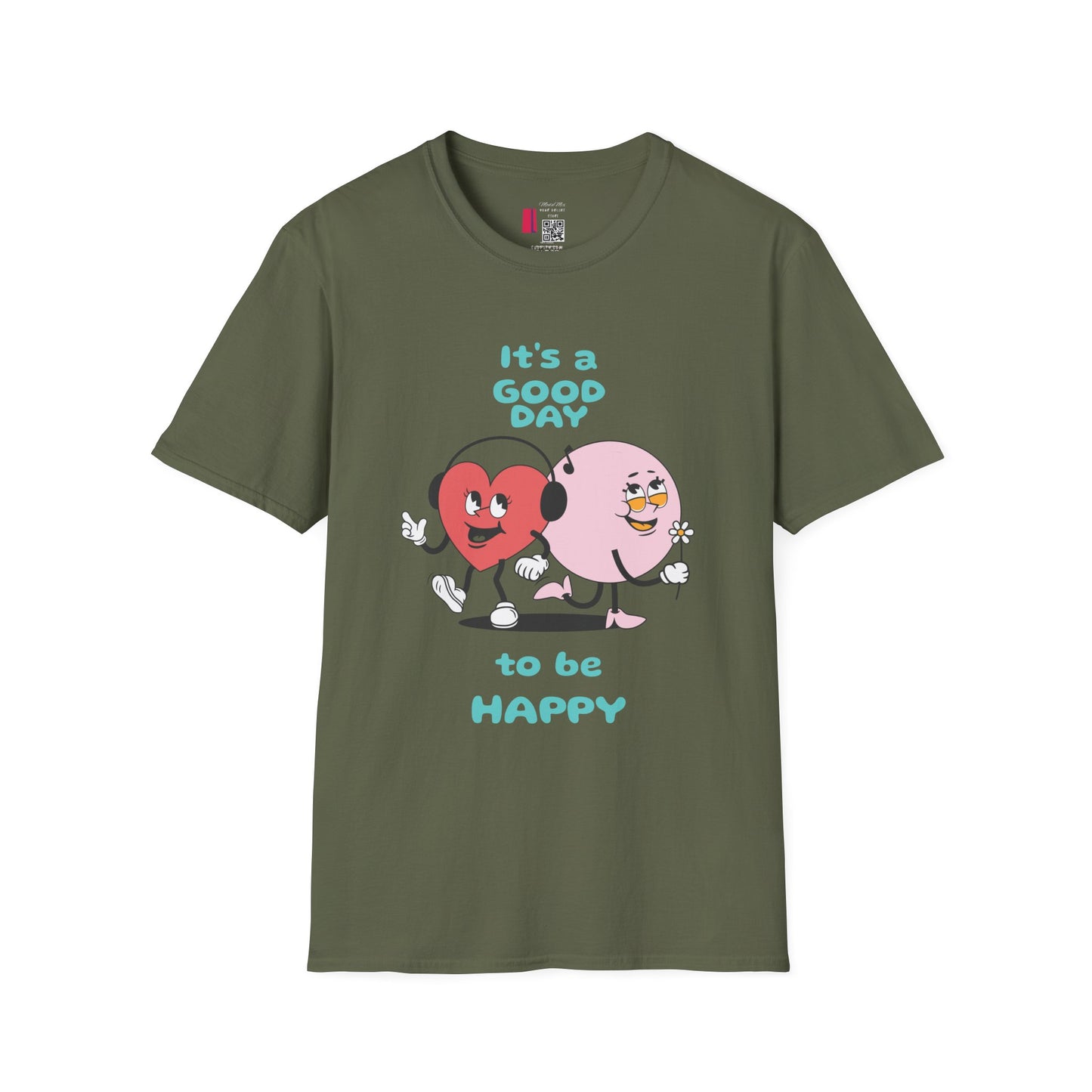 It's a Good Day to Be Happy T-Shirt — Cute Heart & Smile Graphic Tee