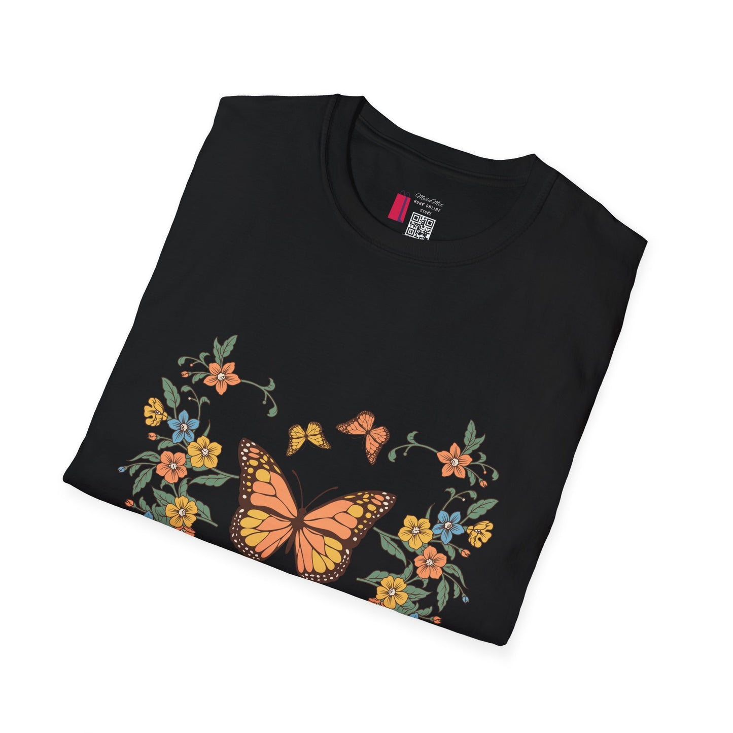 Monarch Butterfly Floral Tee — Vintage Botanical Butterfly T-Shirt