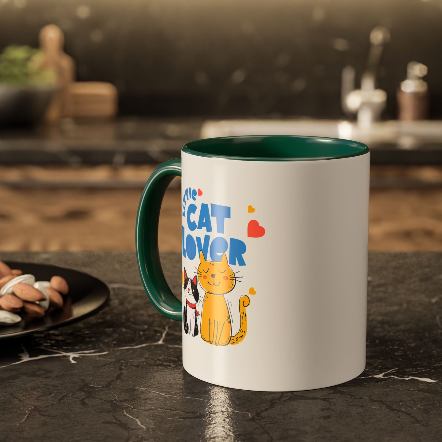 Cat Lover Mug — Colorful 11oz/15oz Ceramic Coffee Cup (Little Cat Lover Design)