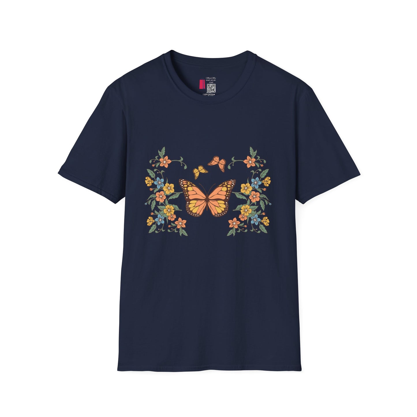 Monarch Butterfly Floral Tee — Vintage Botanical Butterfly T-Shirt