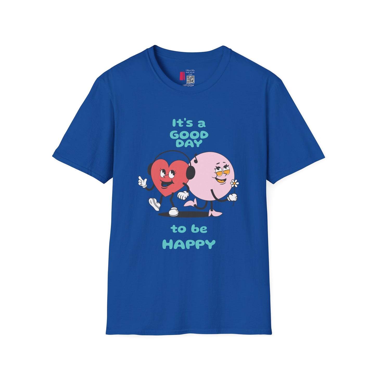 It's a Good Day to Be Happy T-Shirt — Cute Heart & Smile Graphic Tee