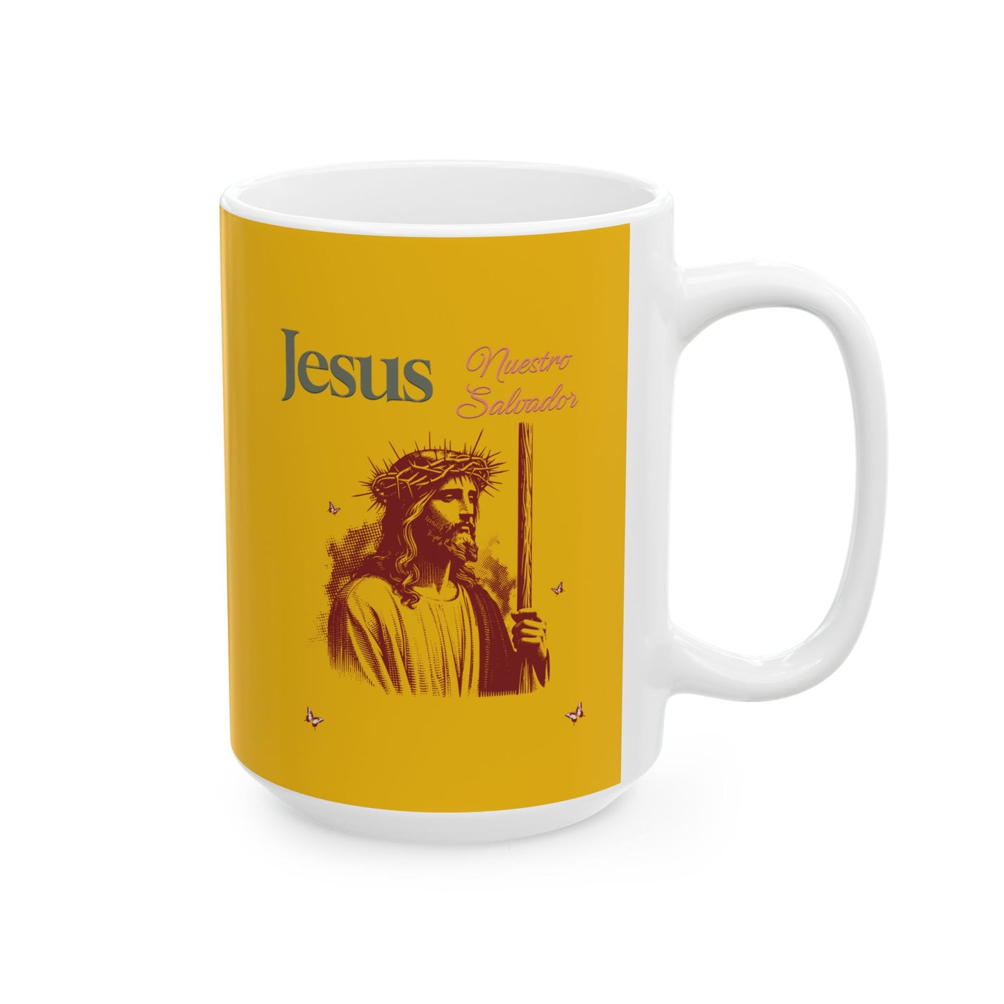 Jesus Loves Me Yellow Inspirational Ceramic Mug (11oz, 15oz)