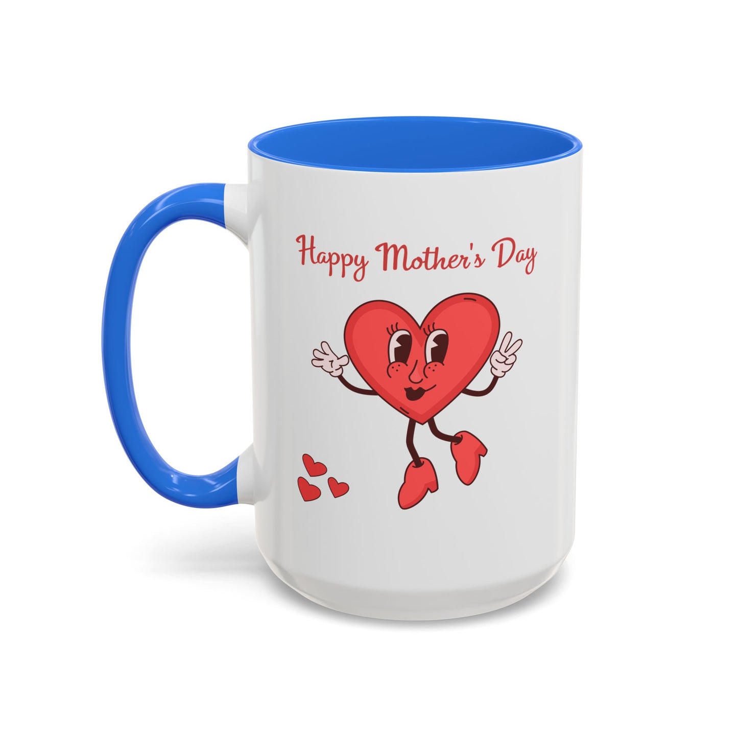 Happy Mother's Day Heart Mug — Cute Retro Heart Mom Coffee Cup (11oz, 15oz)