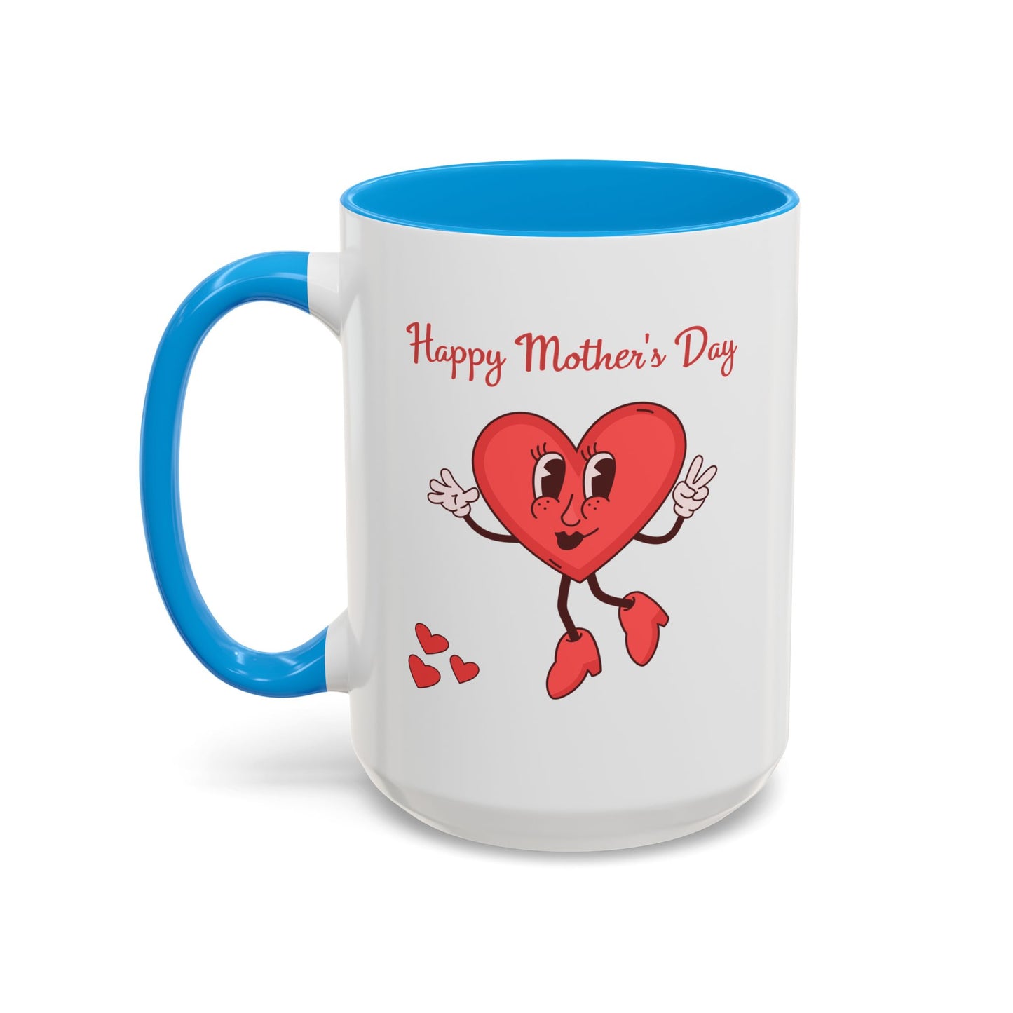 Happy Mother's Day Heart Mug — Cute Retro Heart Mom Coffee Cup (11oz, 15oz)