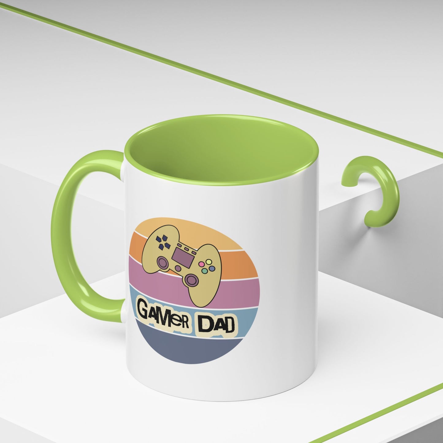 Gamer Dad Coffee Mug — Retro Controller Accent Mug (11/15 oz)