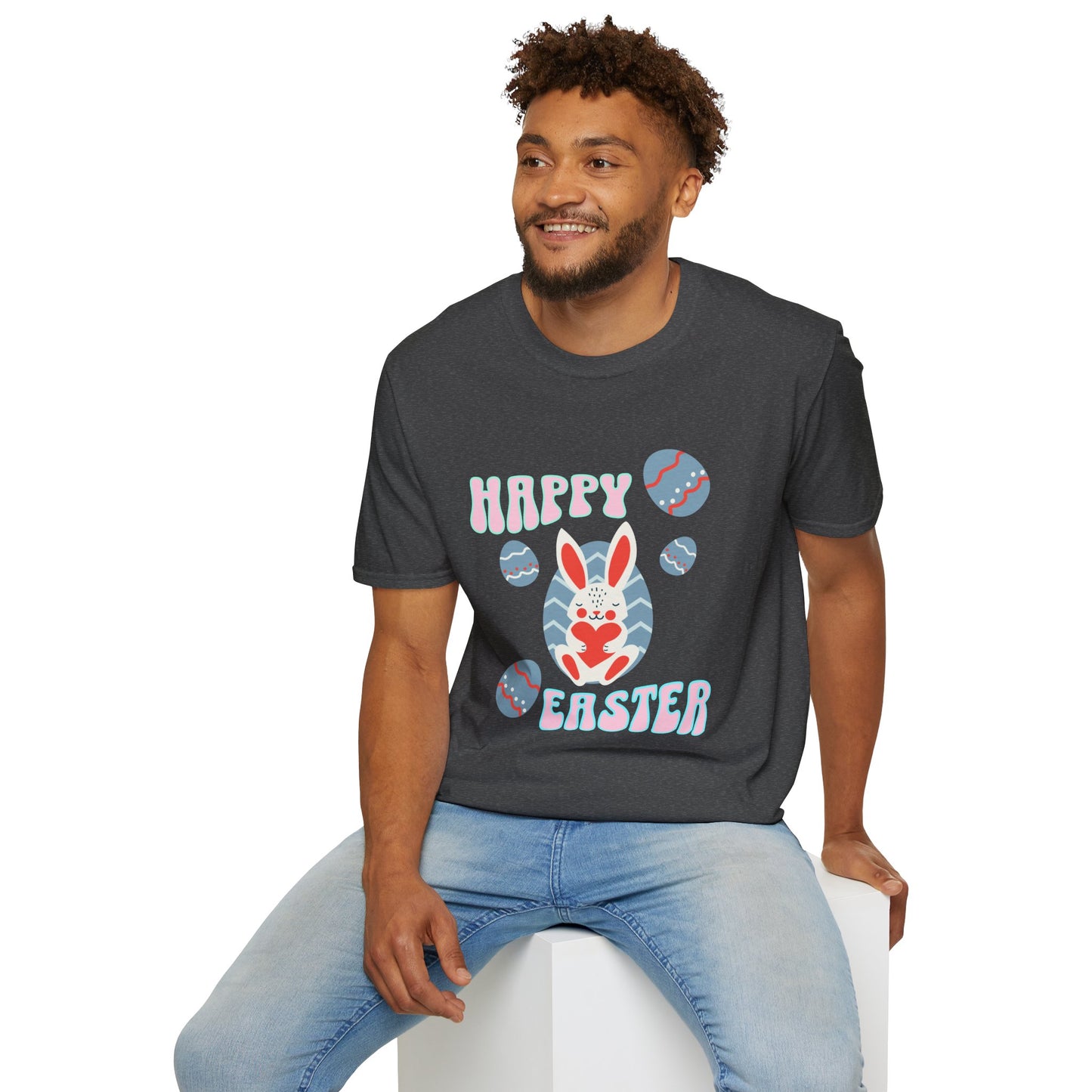 Happy Easter Bunny T-Shirt — Cute Pastel Easter Eggs Design