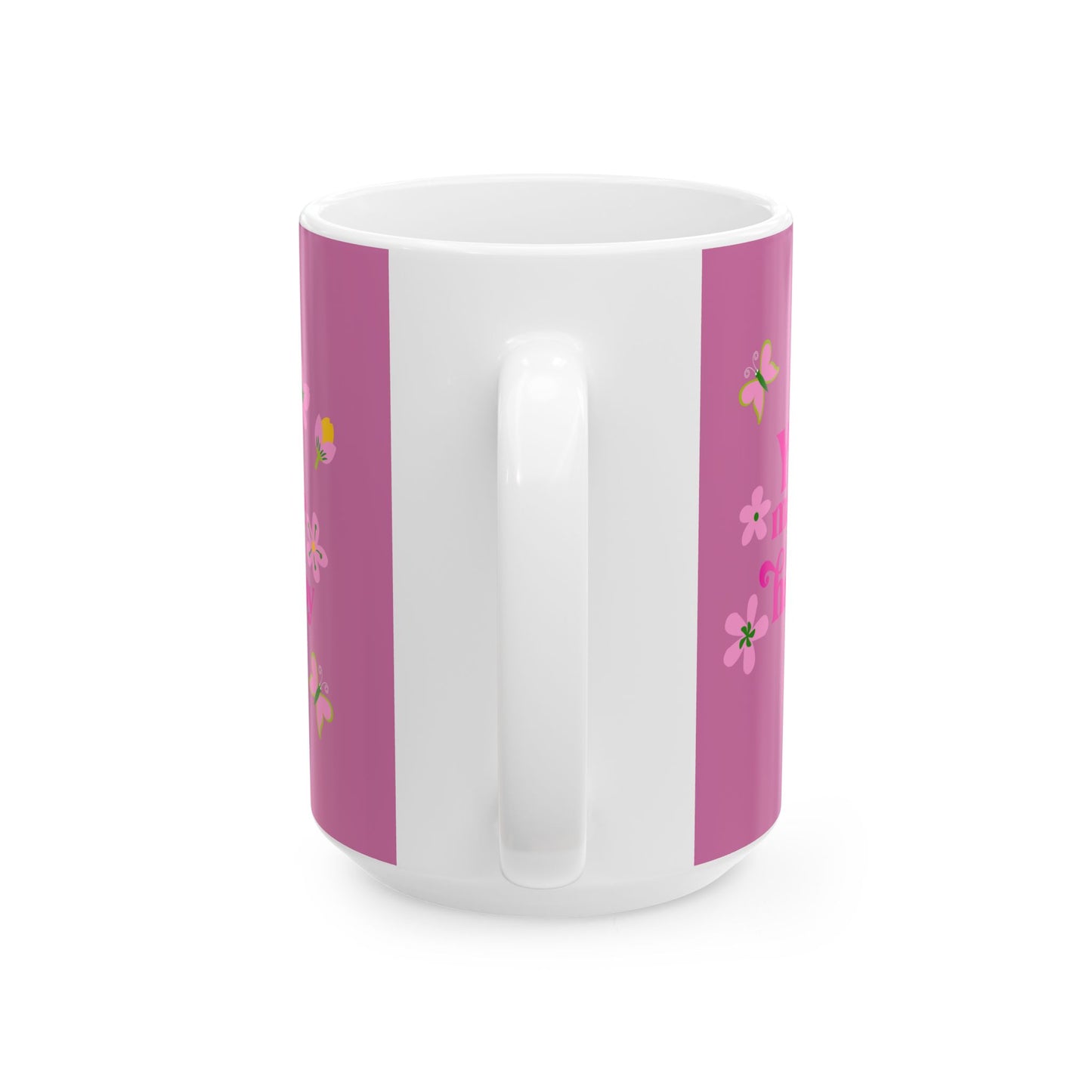 Pink Floral Ceramic Mug – Cute Cherry Blossom Coffee Cup (11oz & 15oz)
