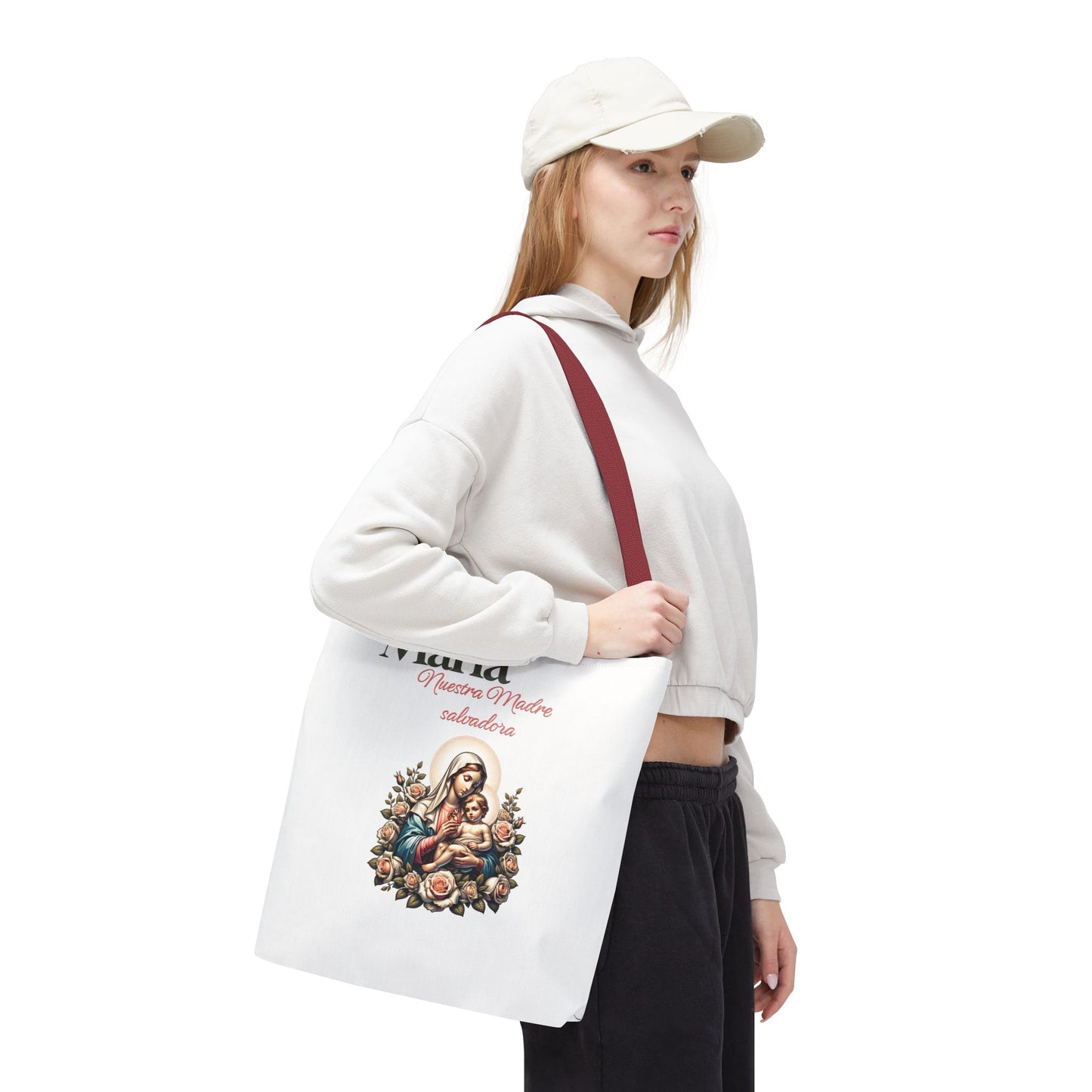 Faith Maria Jesus Tote Bag — Religious Faith All-Over Print Tote