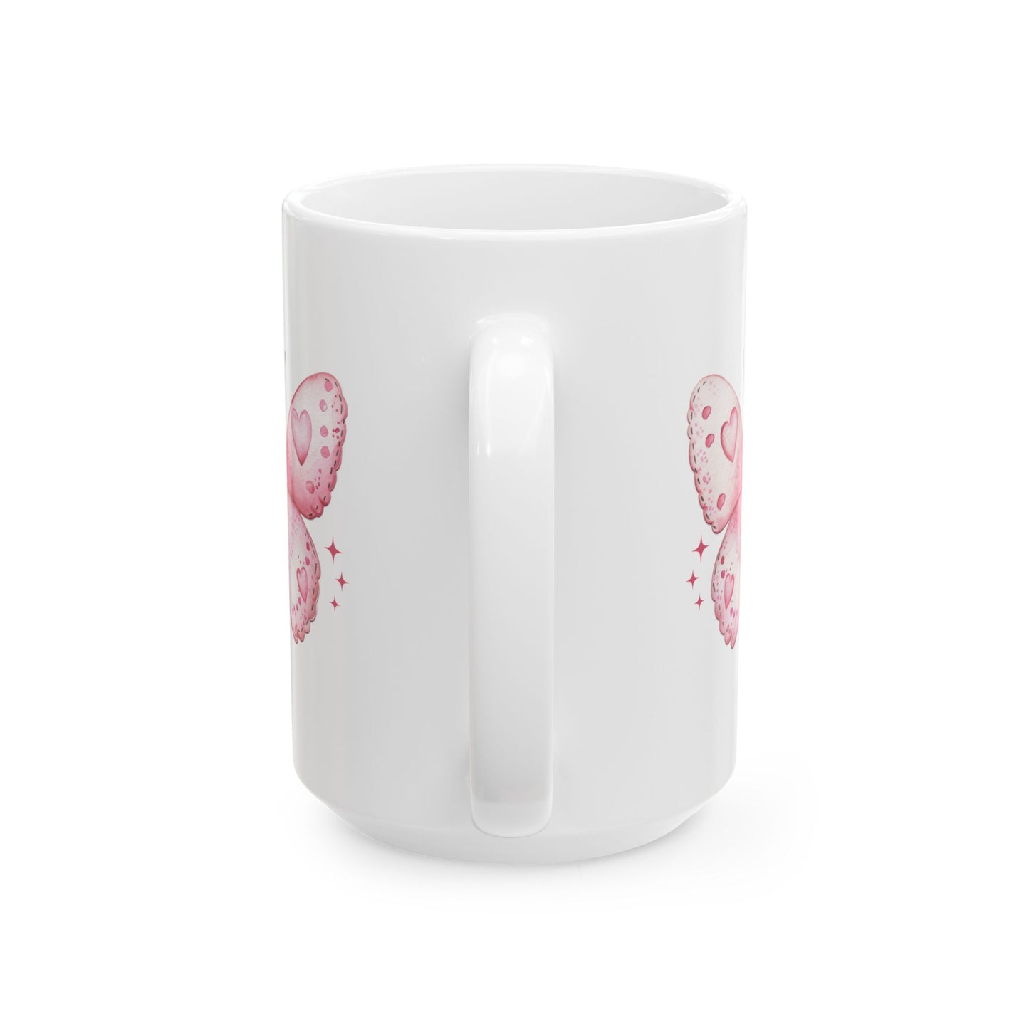 Pink Heart Balloon Ceramic Mug — Cute Valentine’s Day Coffee Cup (11oz/15oz)