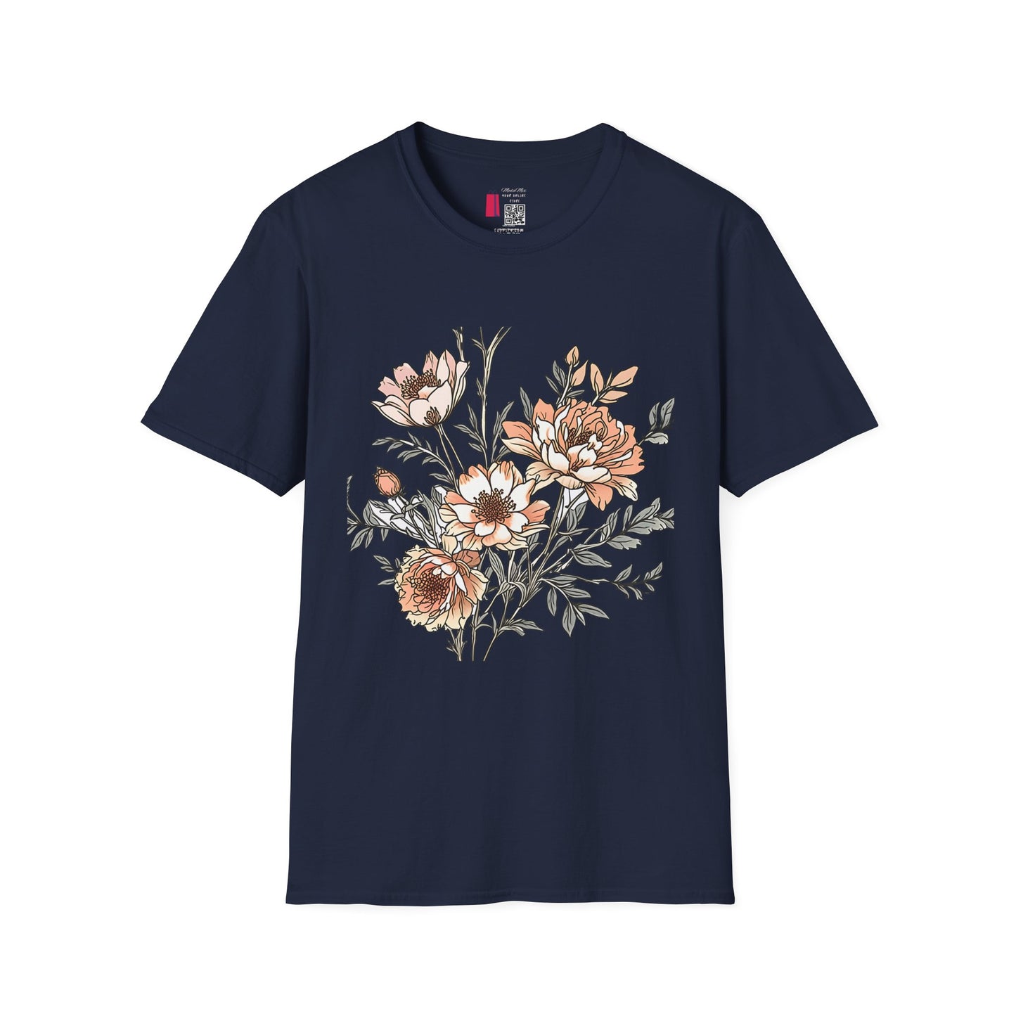 Floral Bouquet Tee - Vintage Peach Botanical T-Shirt